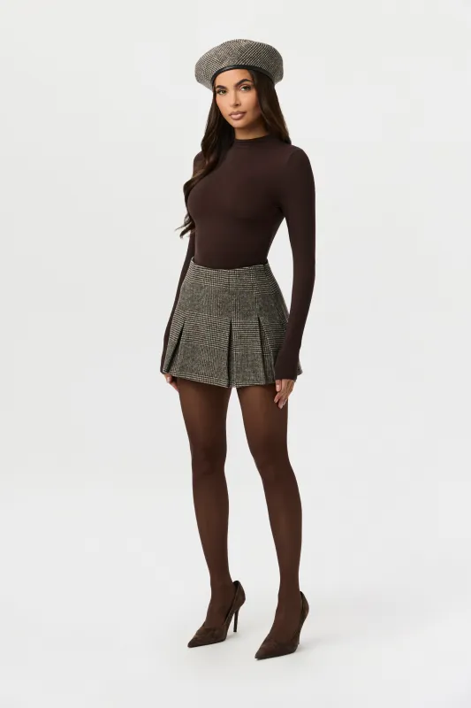 Suiting Pleated Plaid Mini Skirt sold by Naked Wardrobe