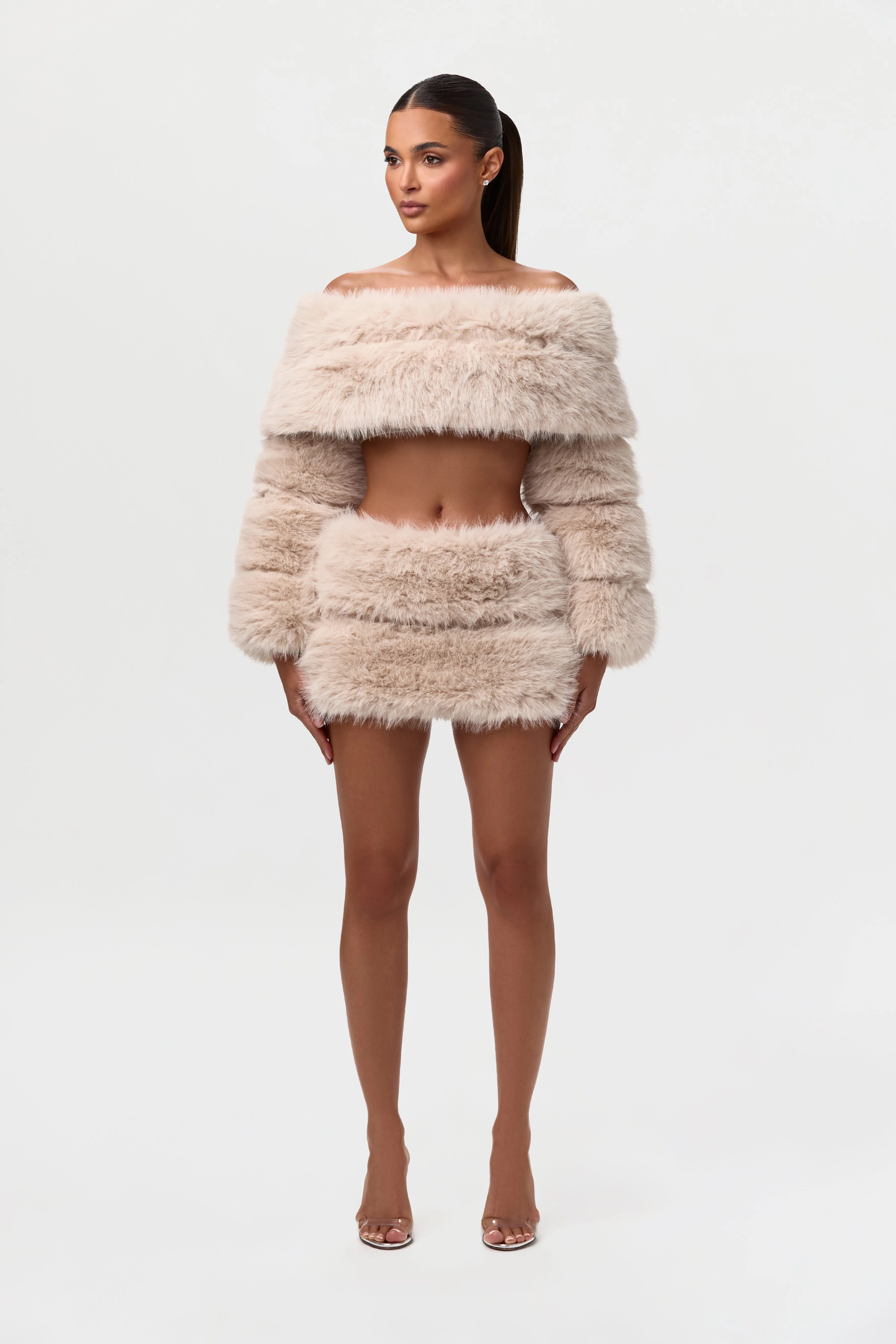 Faux Fur Pelted Mini Skirt sold by Naked Wardrobe product image thumbnail 5