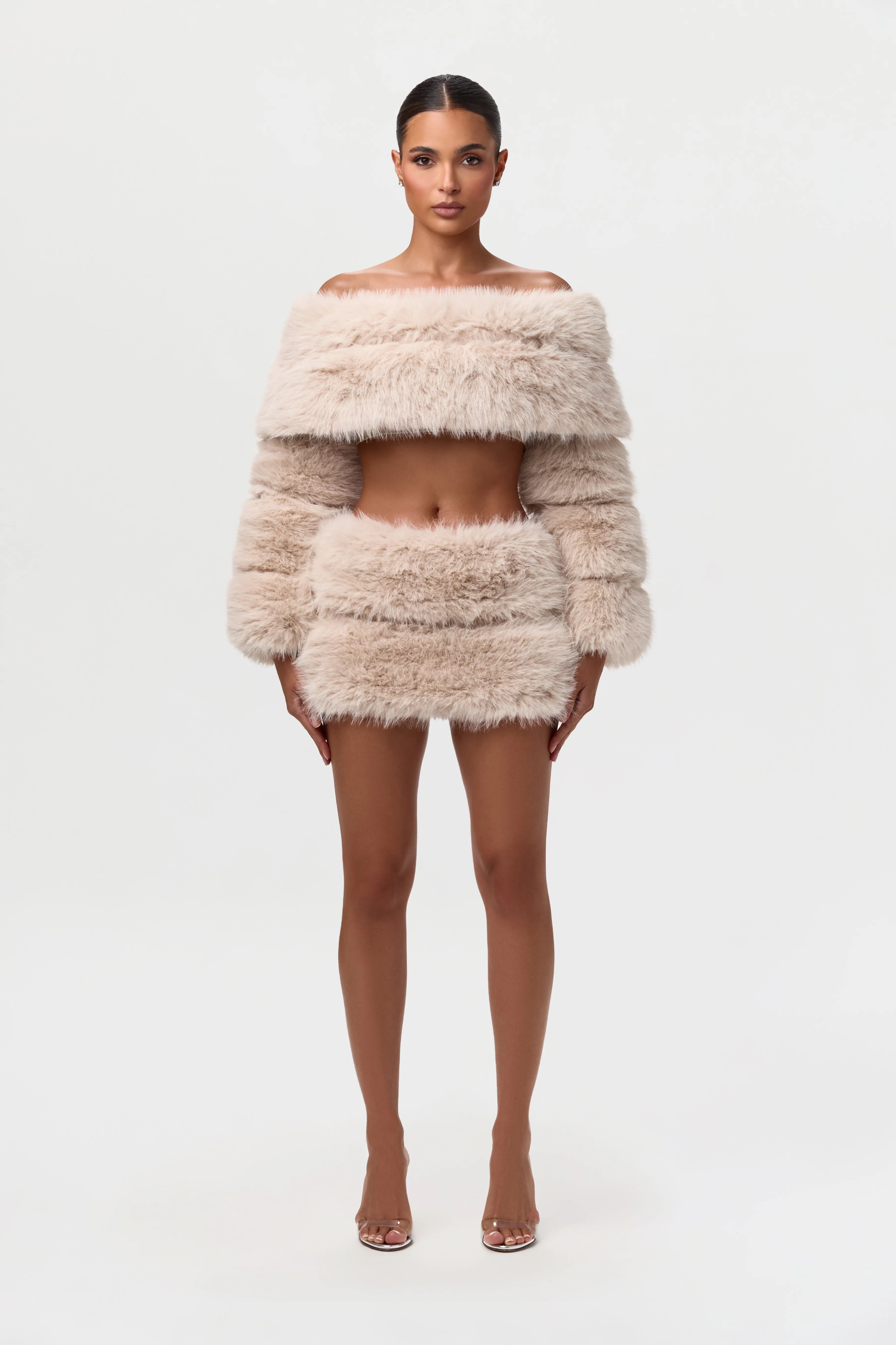 Faux Fur Off-Shoulder Pelted Top sold by Naked Wardrobe product image thumbnail 4
