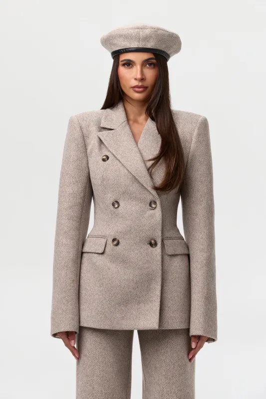 Chevron Suited Blazer sold by Naked Wardrobe