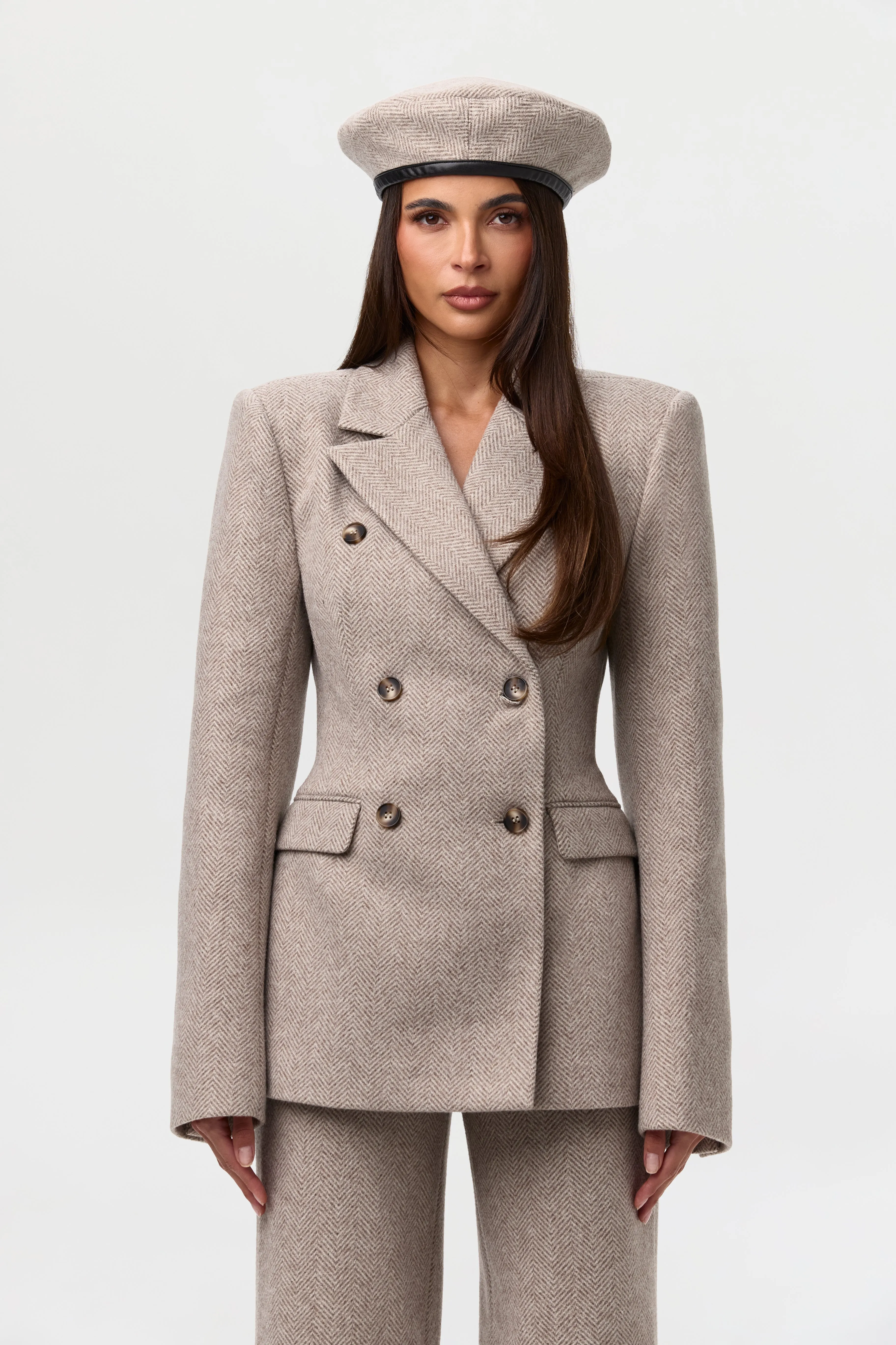 Chevron Suited Blazer sold by Naked Wardrobe