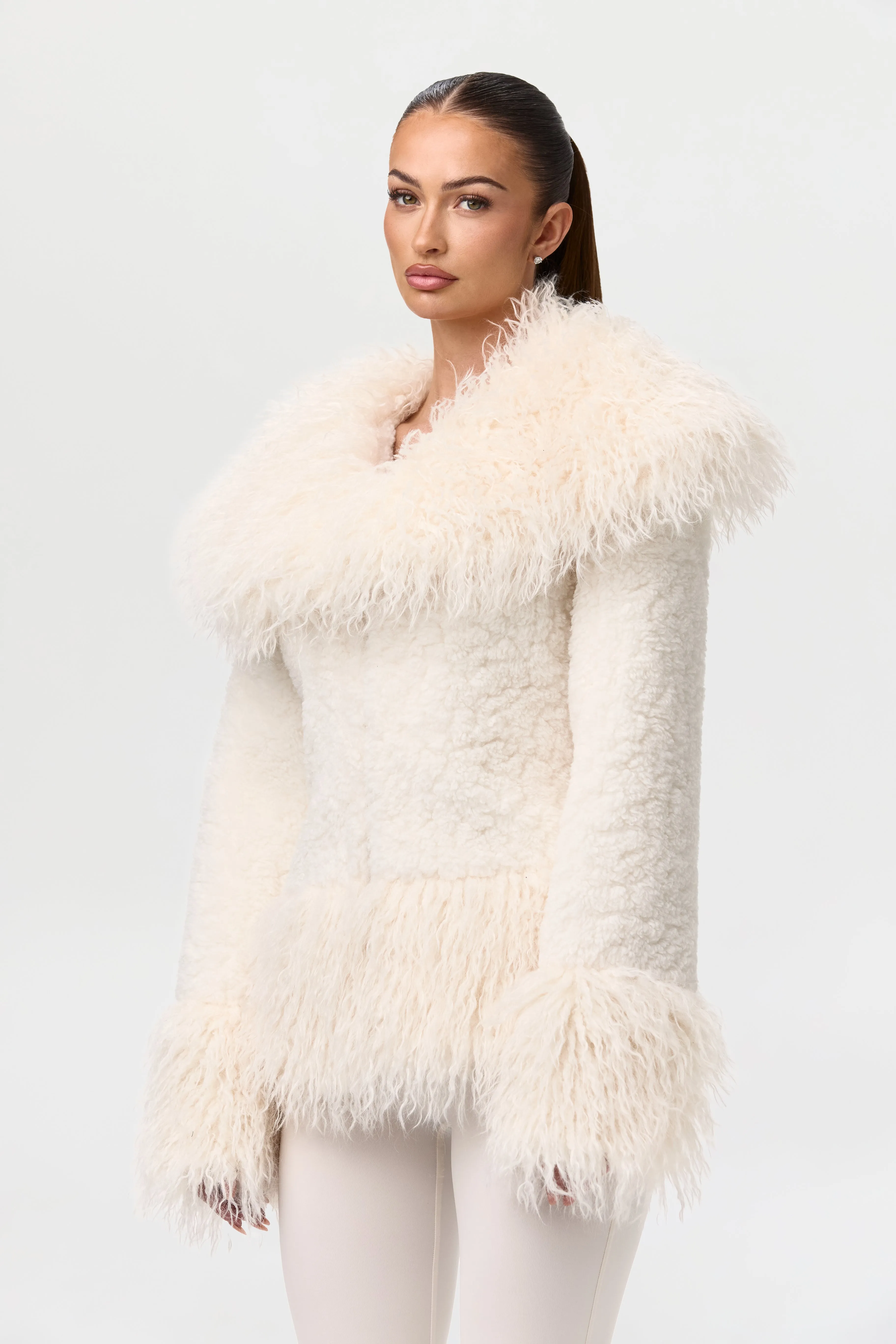 Sherpa Faux Fur Jacket sold by Naked Wardrobe