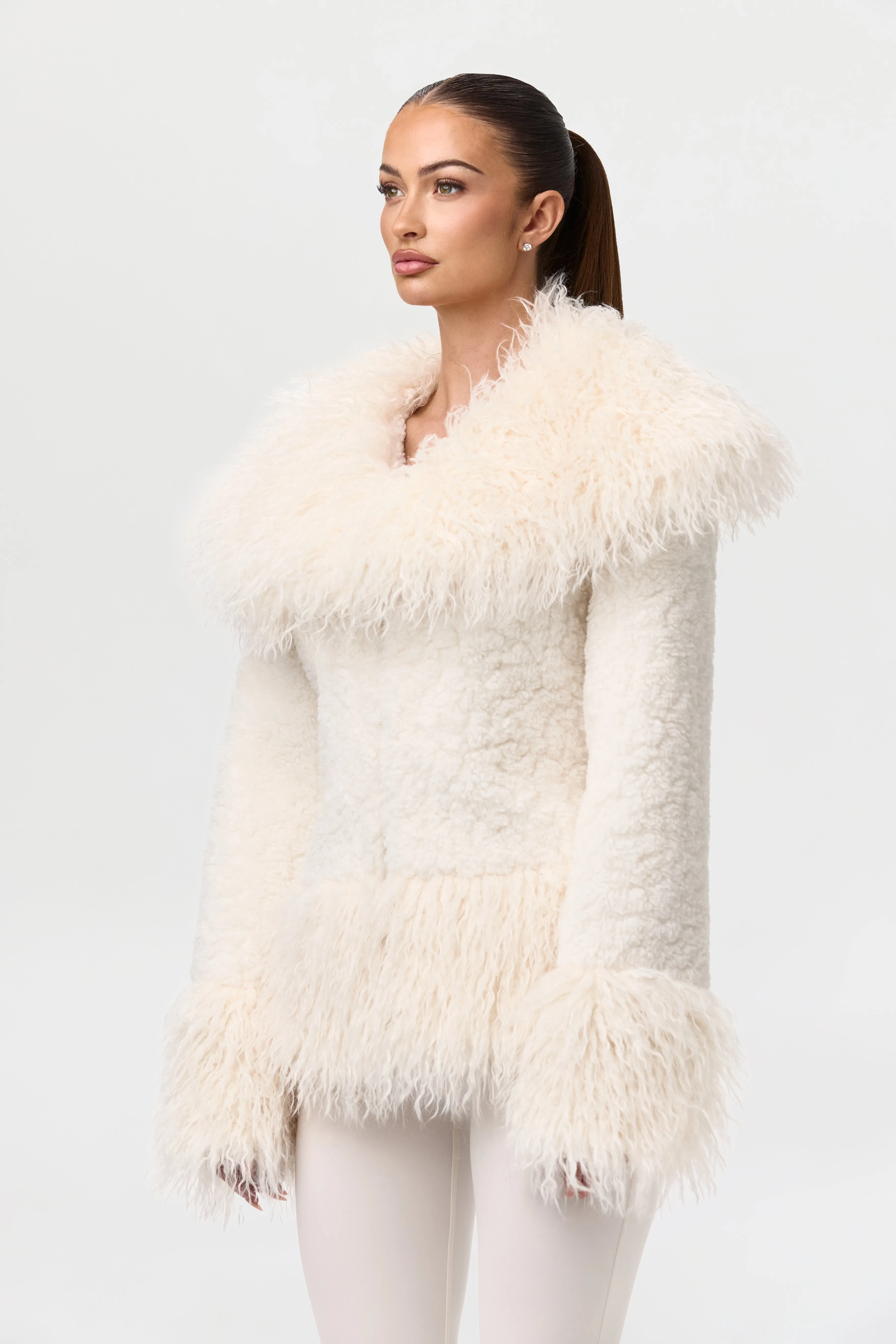 Sherpa Faux Fur Jacket sold by Naked Wardrobe product image thumbnail 3