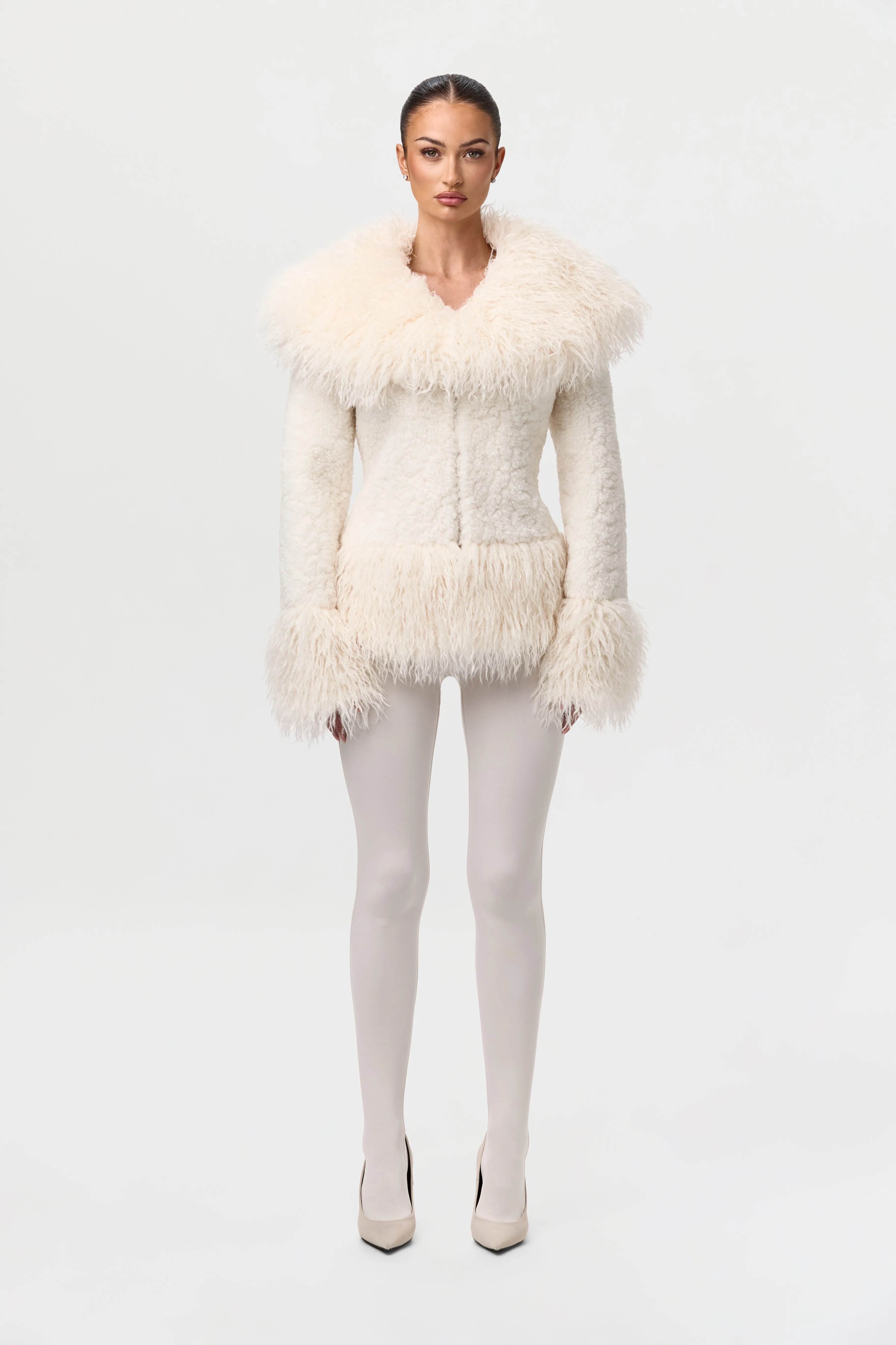 Sherpa Faux Fur Jacket sold by Naked Wardrobe product image thumbnail 5