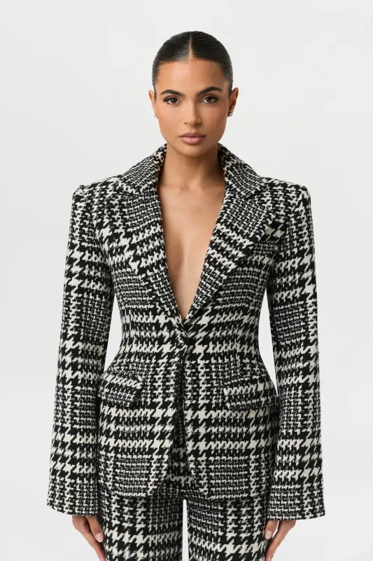 Houndstooth Plaid Suit Blazer sold by Naked Wardrobe