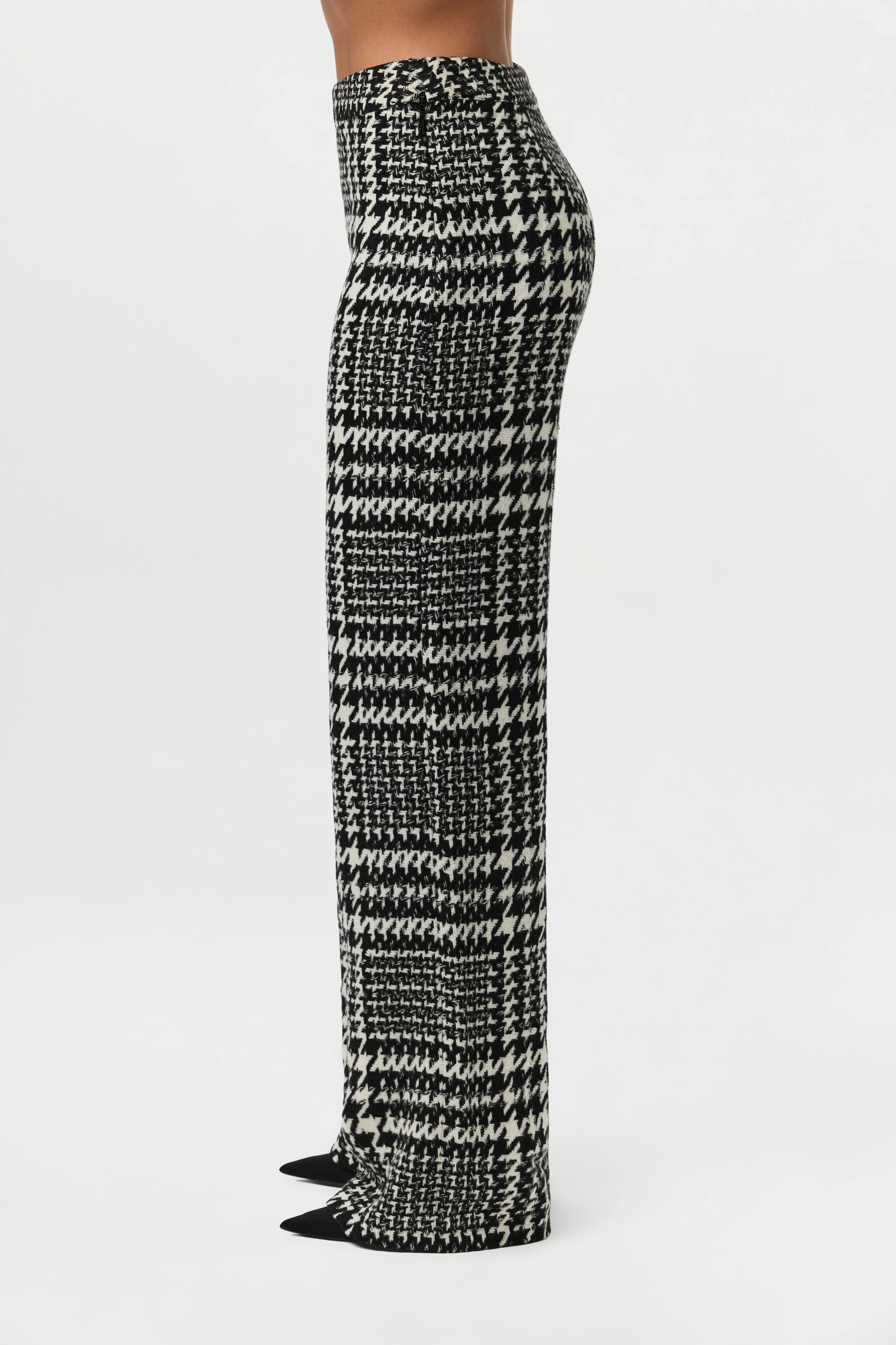 Houndstooth Plaid Wide-Leg Pants sold by Naked Wardrobe product image thumbnail 2