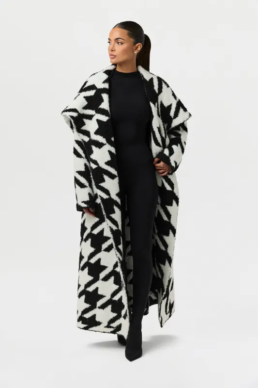 Bouclé Houndstooth Coat sold by Naked Wardrobe