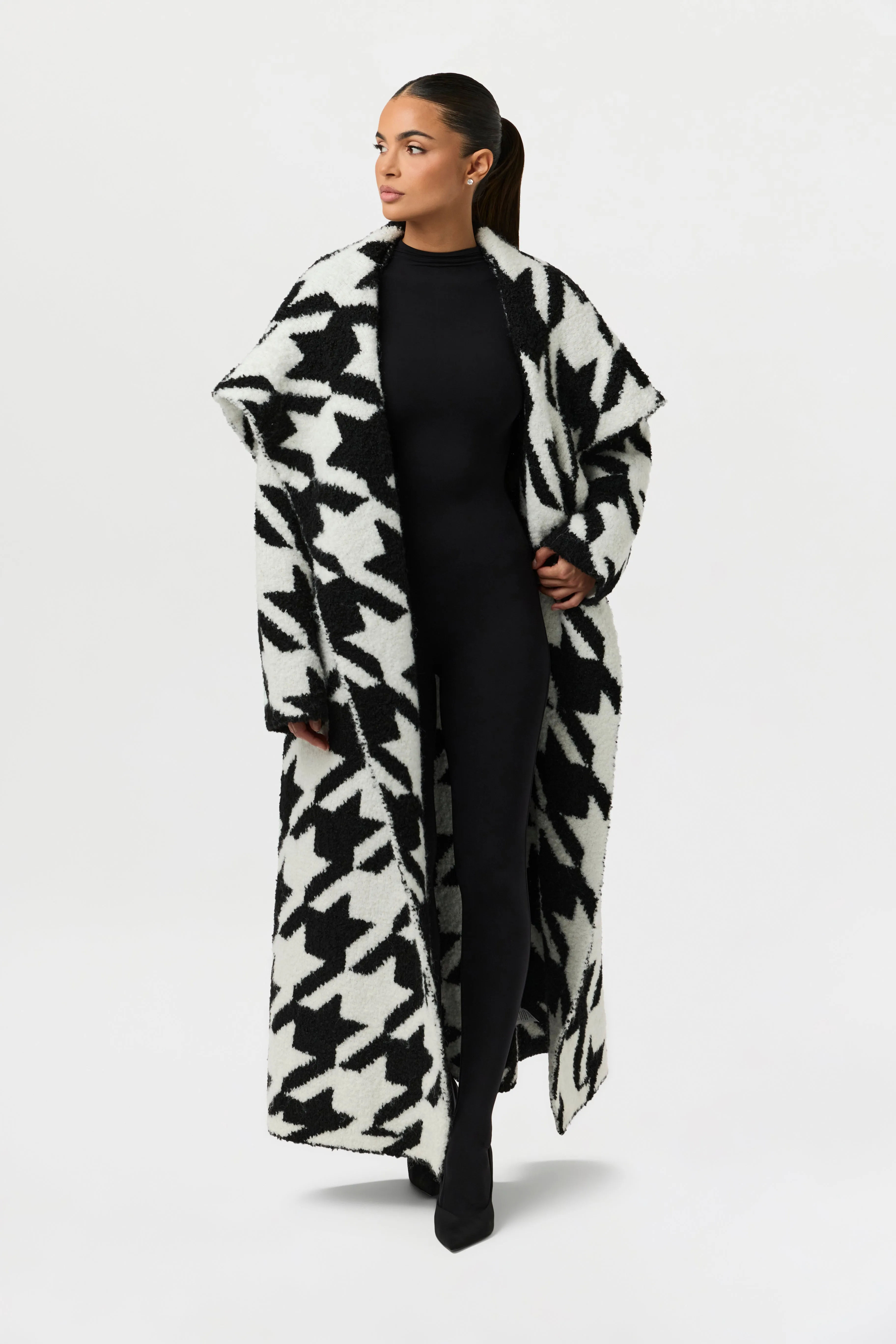 Bouclé Houndstooth Coat sold by Naked Wardrobe