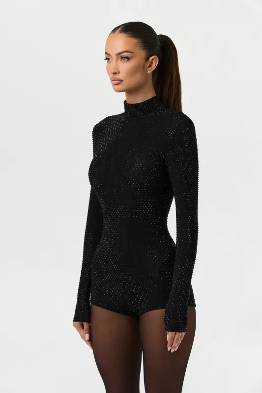 Crystal Turtleneck Romper sold by Naked Wardrobe