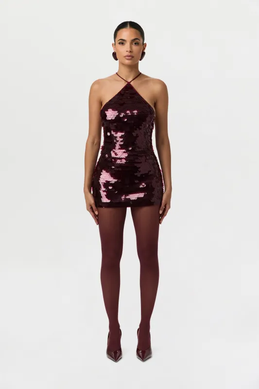 Sequin High Waist Mini Skirt sold by Naked Wardrobe