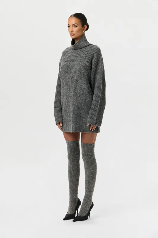 Ribbed-Knit Turtleneck Sweater Dress sold by Naked Wardrobe