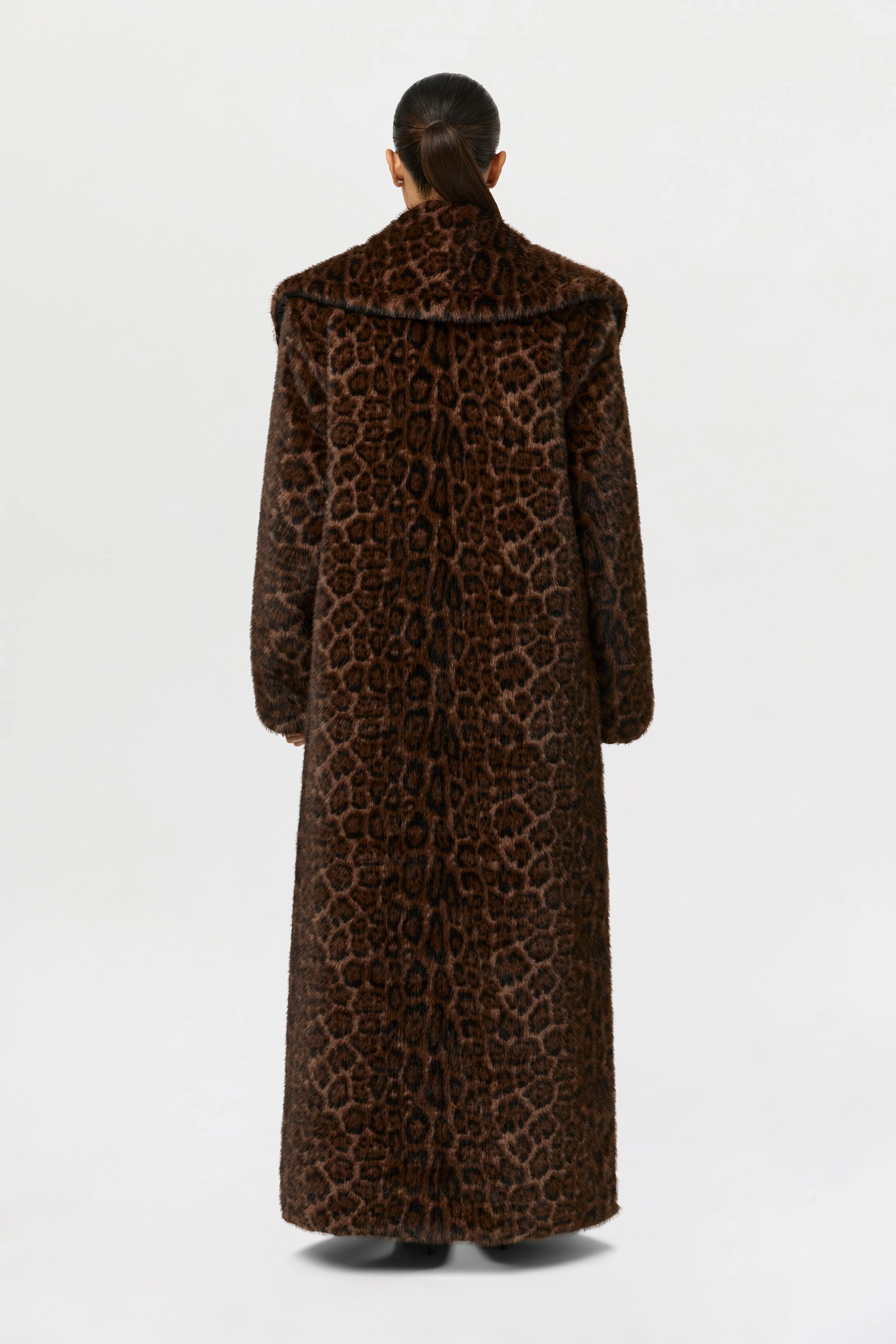 Faux Fur Leopard Long Coat sold by Naked Wardrobe product image thumbnail 4