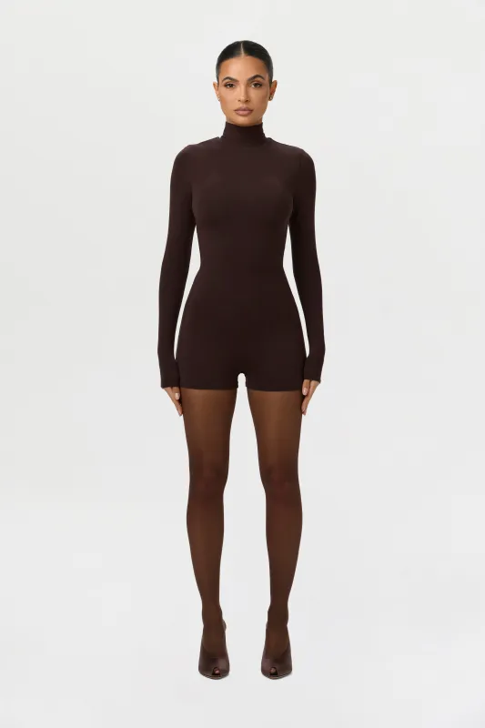 Butter Turtleneck Contour Romper sold by Naked Wardrobe