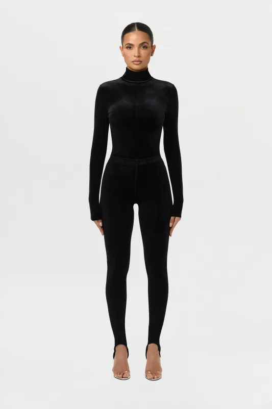 Velvet Stirrup Leggings sold by Naked Wardrobe