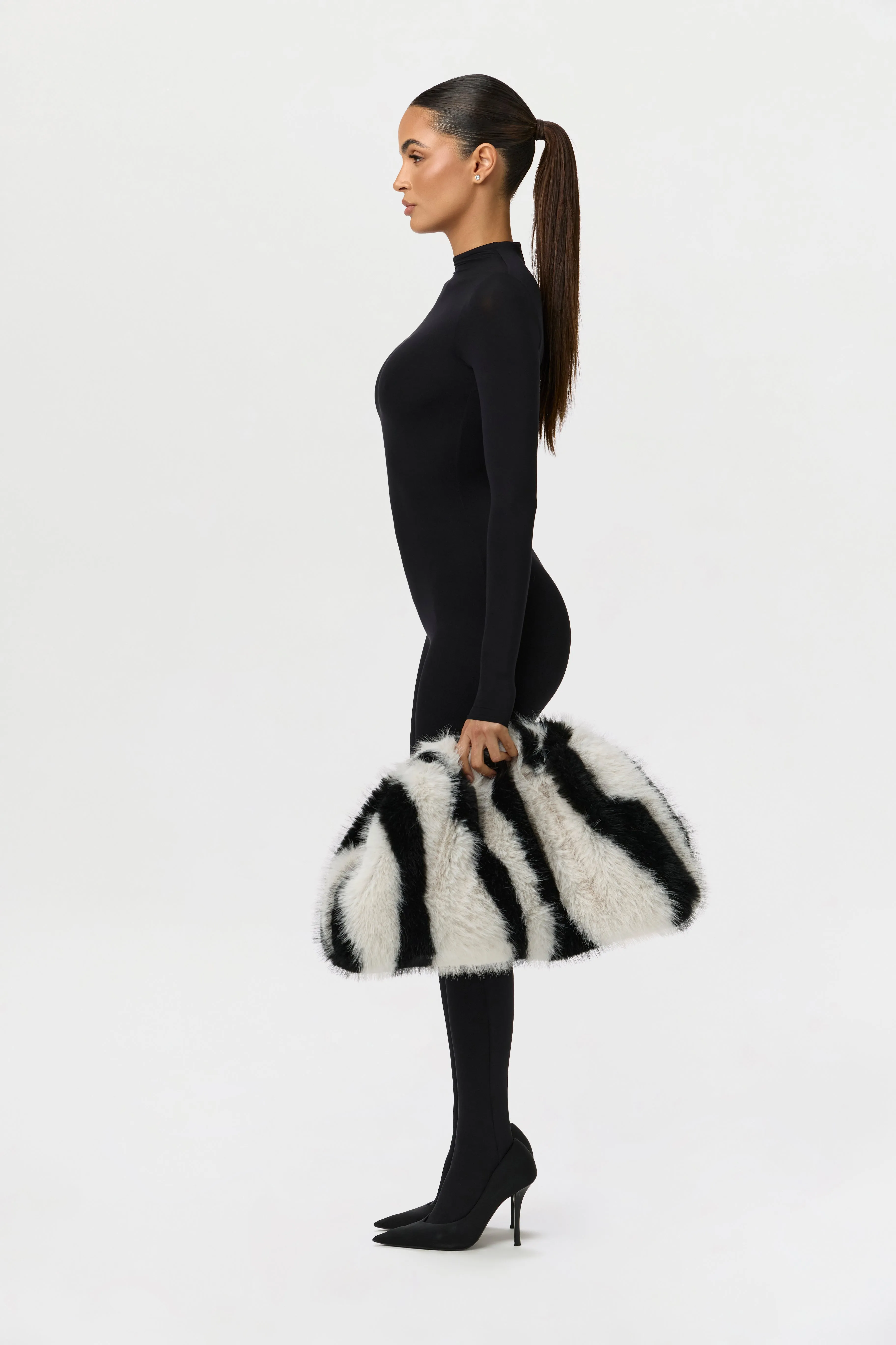 Faux Fur Animal Print Purse sold by Naked Wardrobe product image thumbnail 3