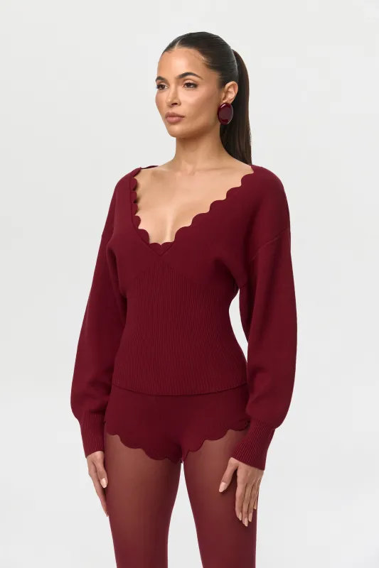 Knit Scallop Shorts made by Naked Wardrobe