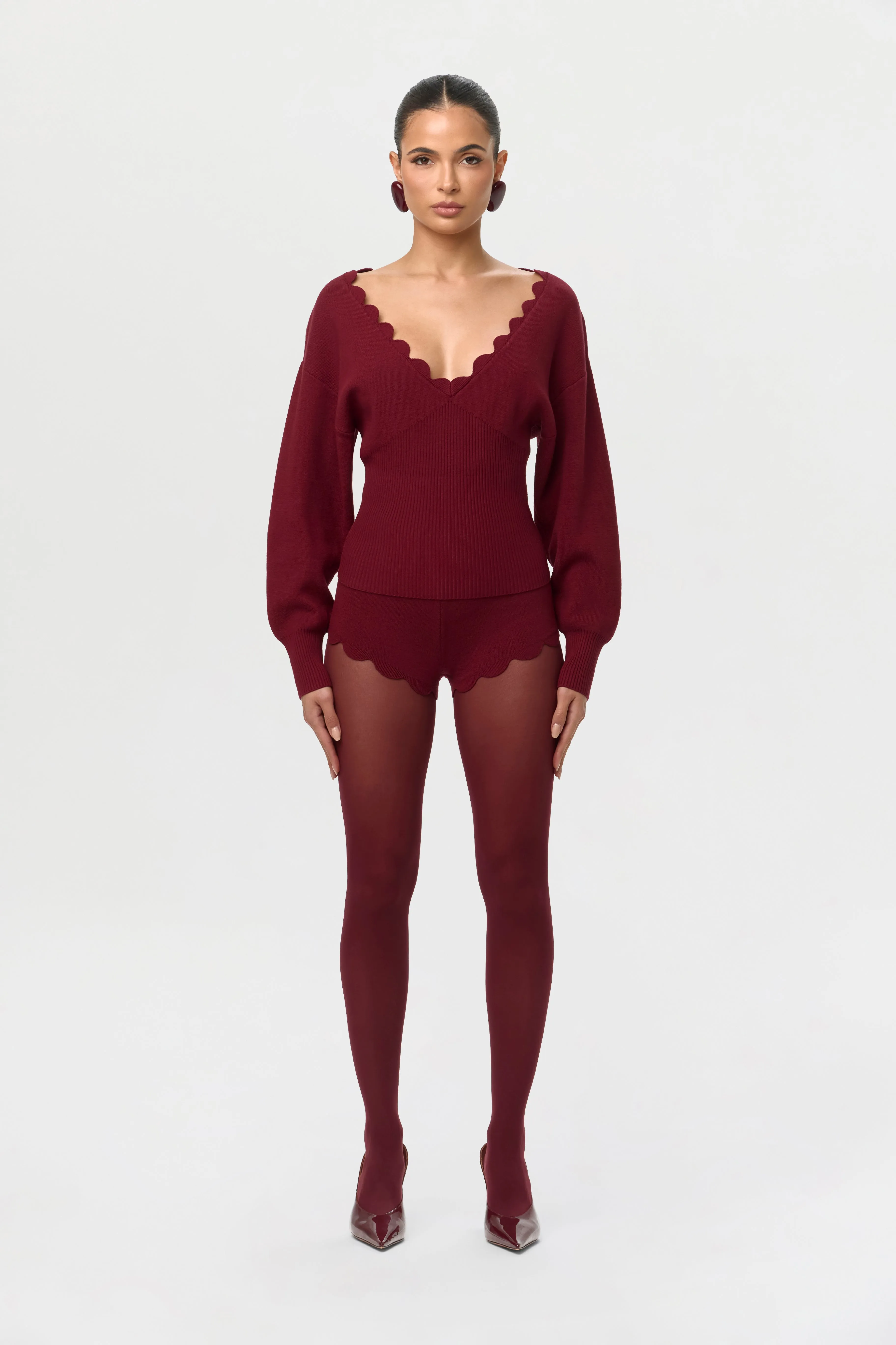 Knit Scallop Shorts sold by Naked Wardrobe product image thumbnail 5