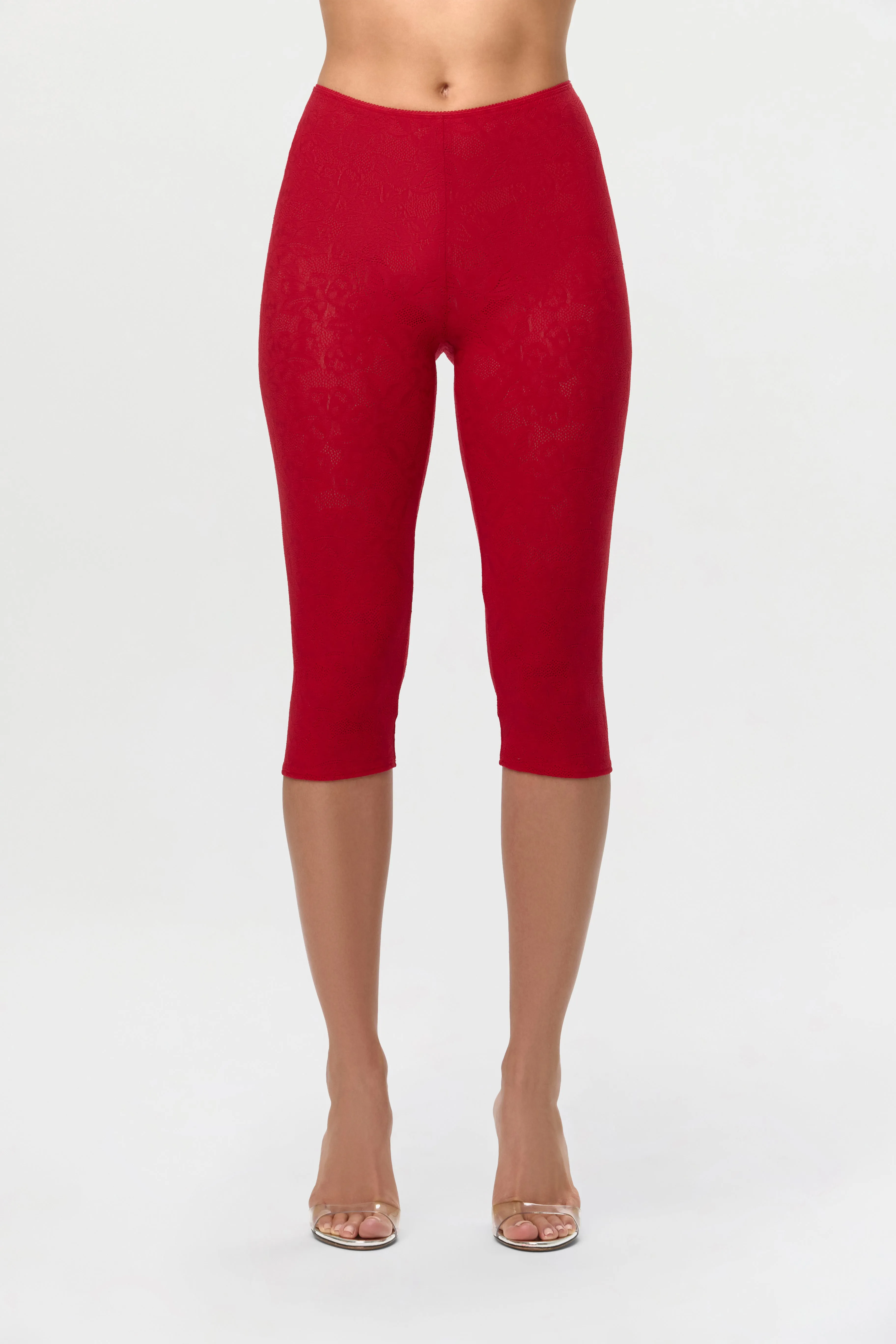 Stretch Lace Cropped Leggings sold by Naked Wardrobe product image thumbnail 4