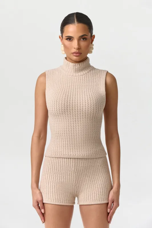 Cable Knit Sleeveless Top made by Naked Wardrobe