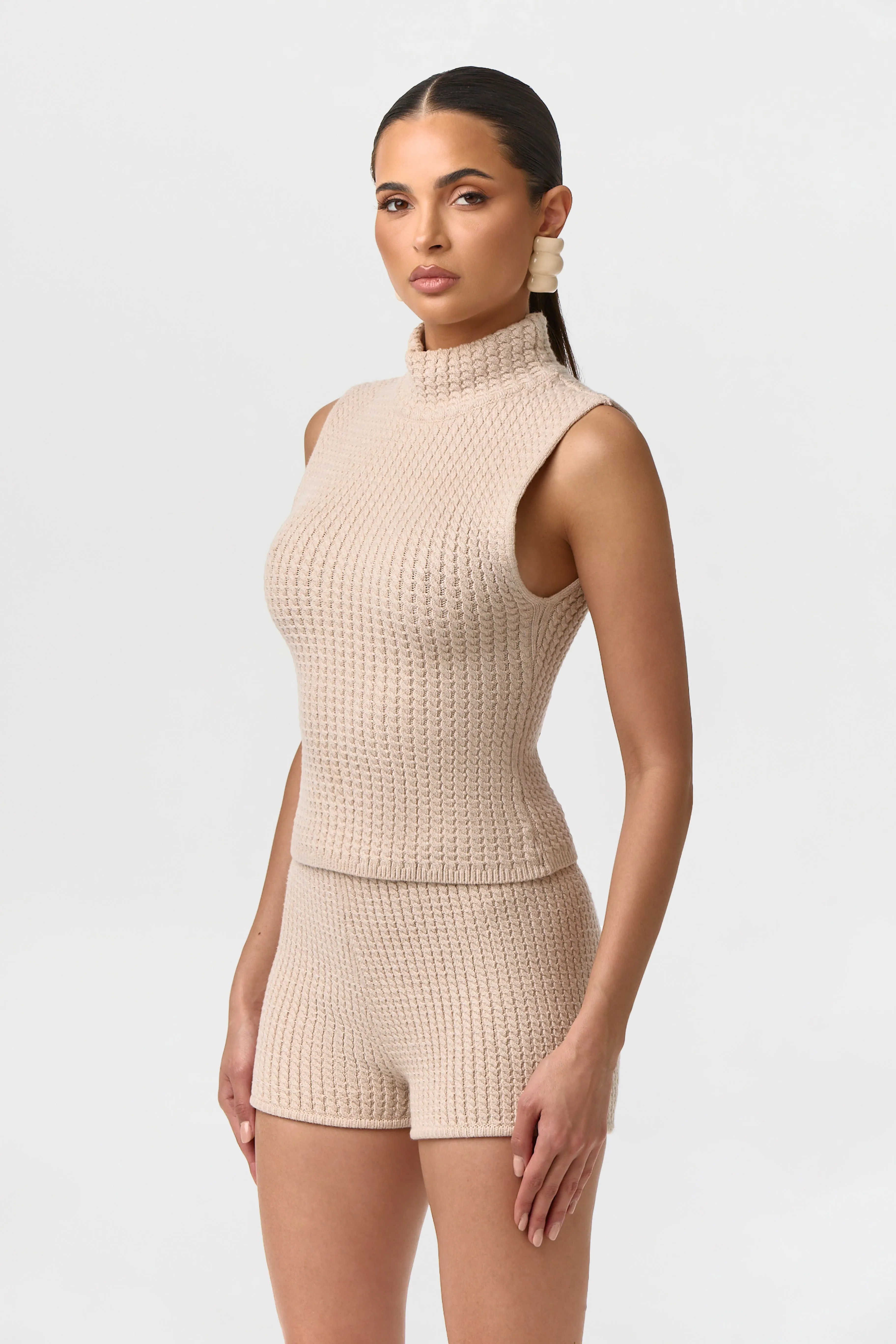Cable Knit Sleeveless Top sold by Naked Wardrobe product image thumbnail 3