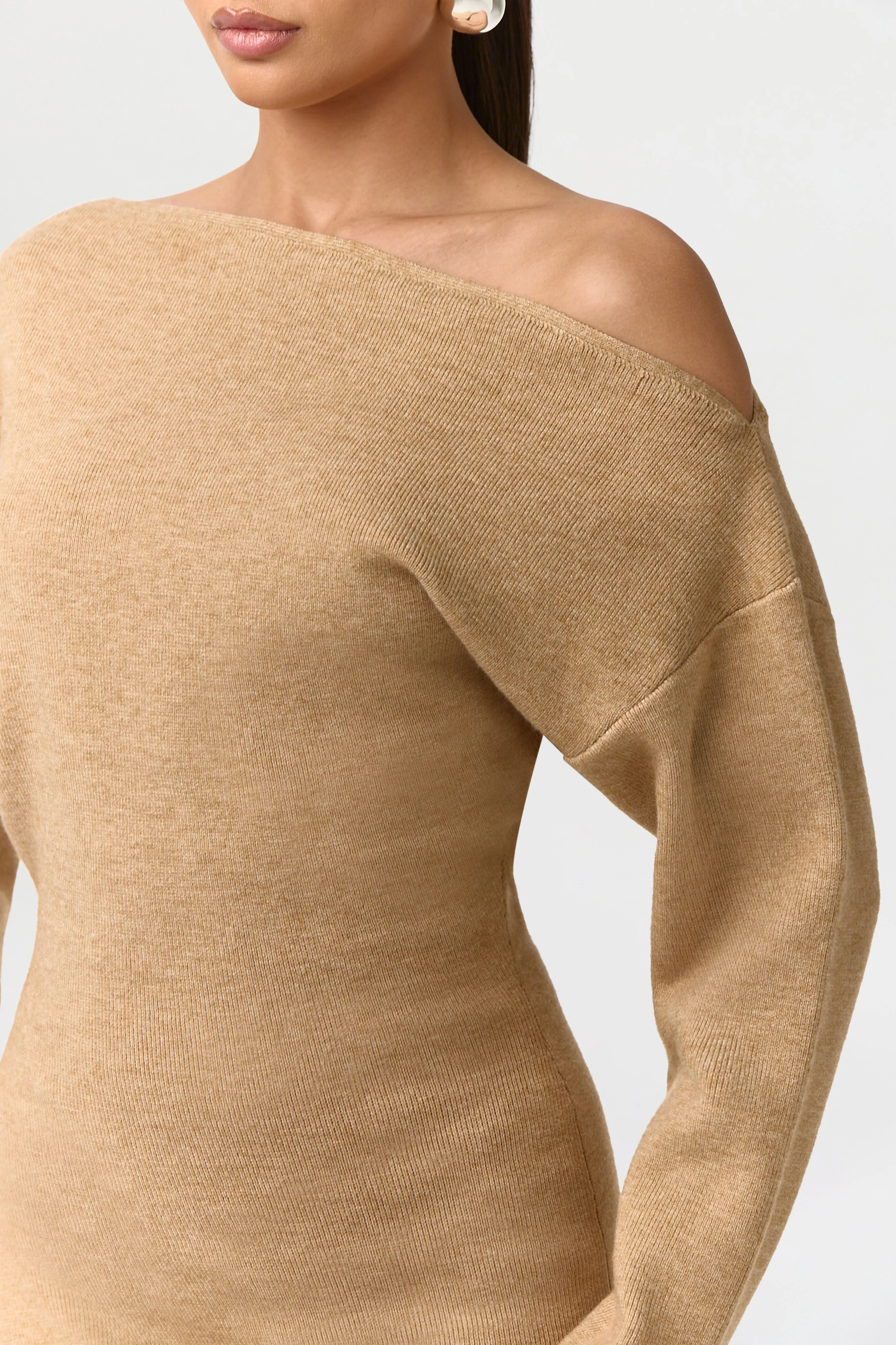 Knit Off-Shoulder Asymmetric Top sold by Naked Wardrobe product image thumbnail 5