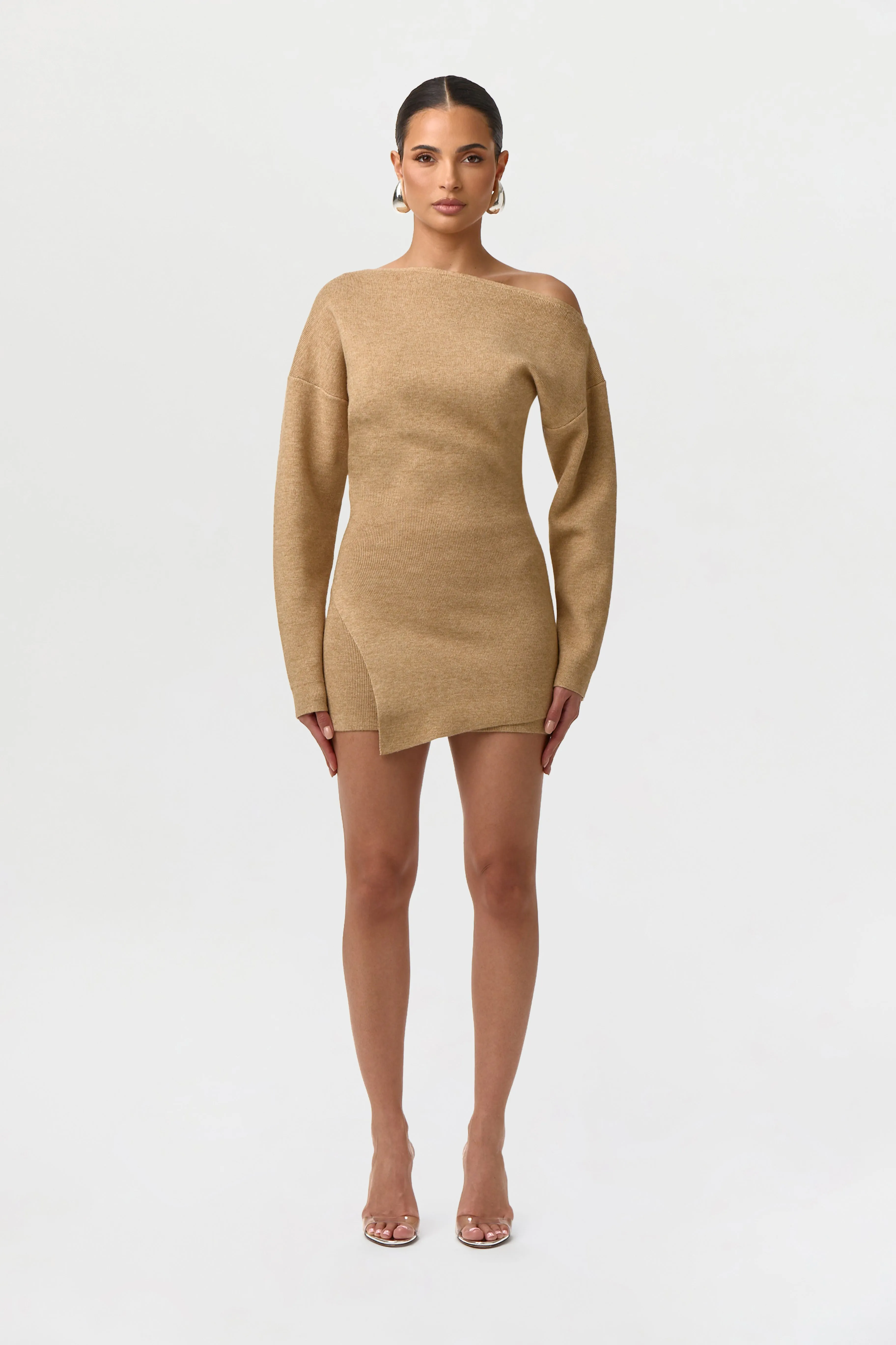Knit Off-Shoulder Asymmetric Top sold by Naked Wardrobe product image thumbnail 2