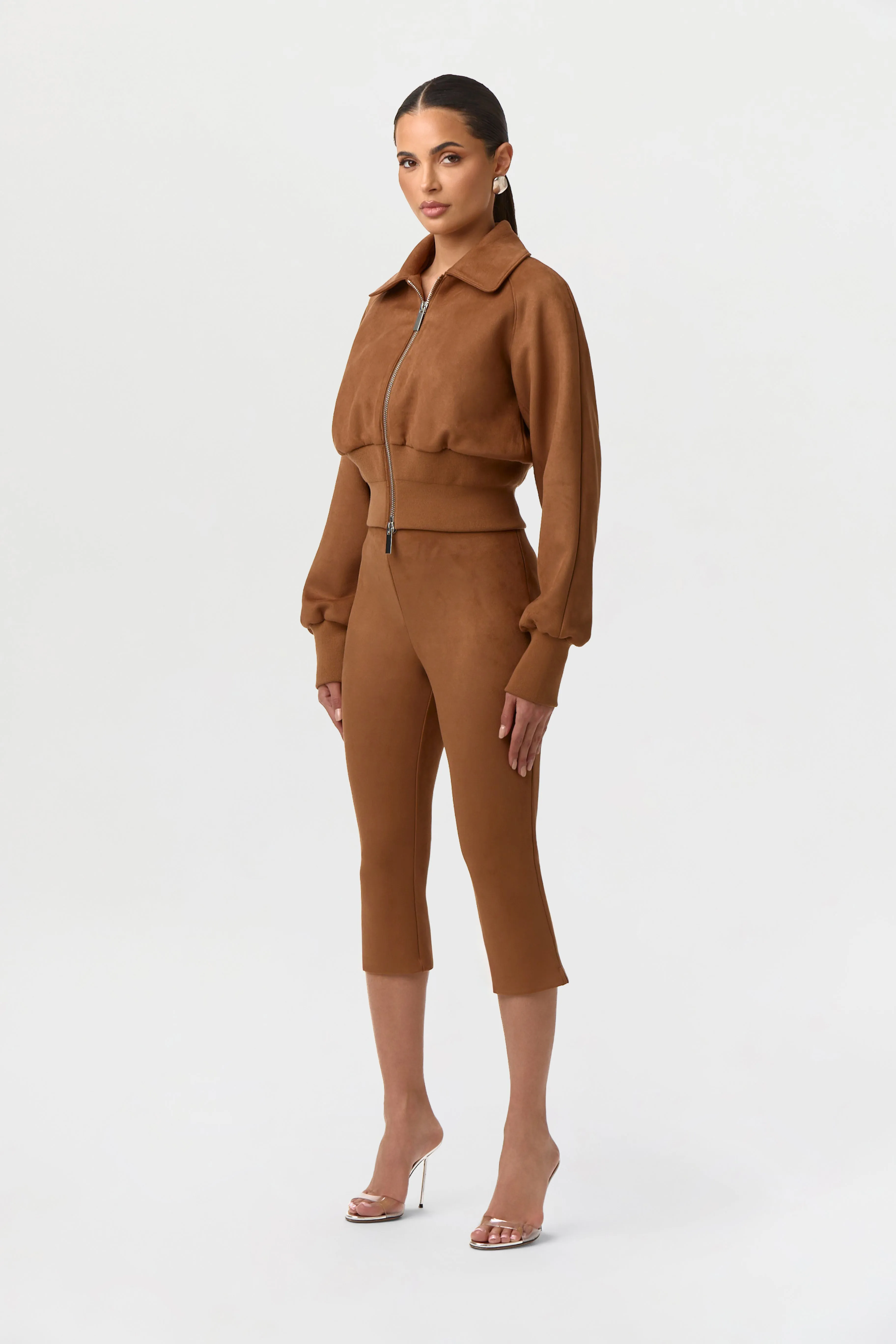 Faux Suede Capri Pants sold by Naked Wardrobe