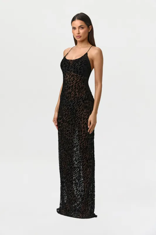 Burnout Lace-UP Maxi Dress made by Naked Wardrobe