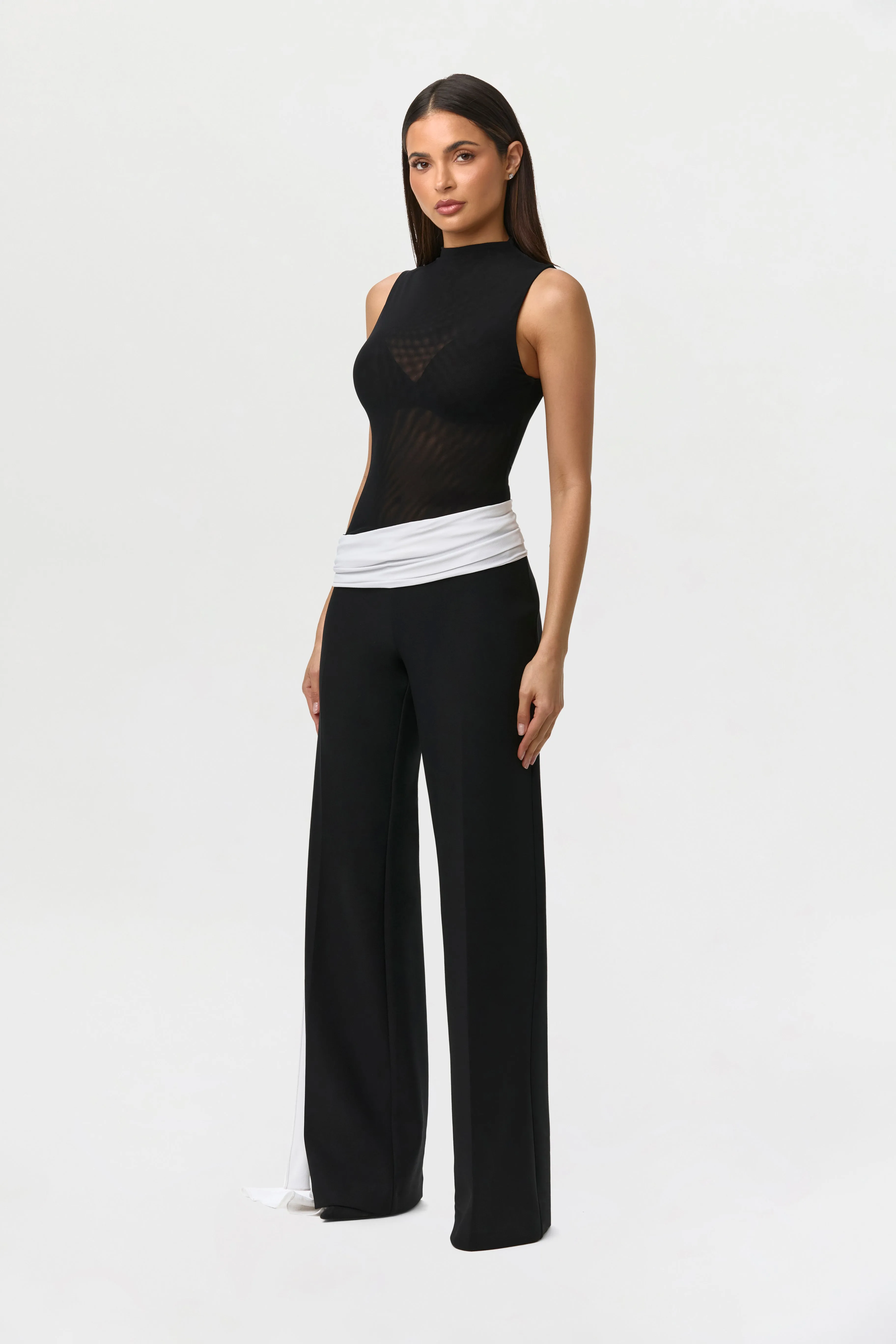 Suiting Contrast Straight Leg Pant sold by Naked Wardrobe product image thumbnail 3