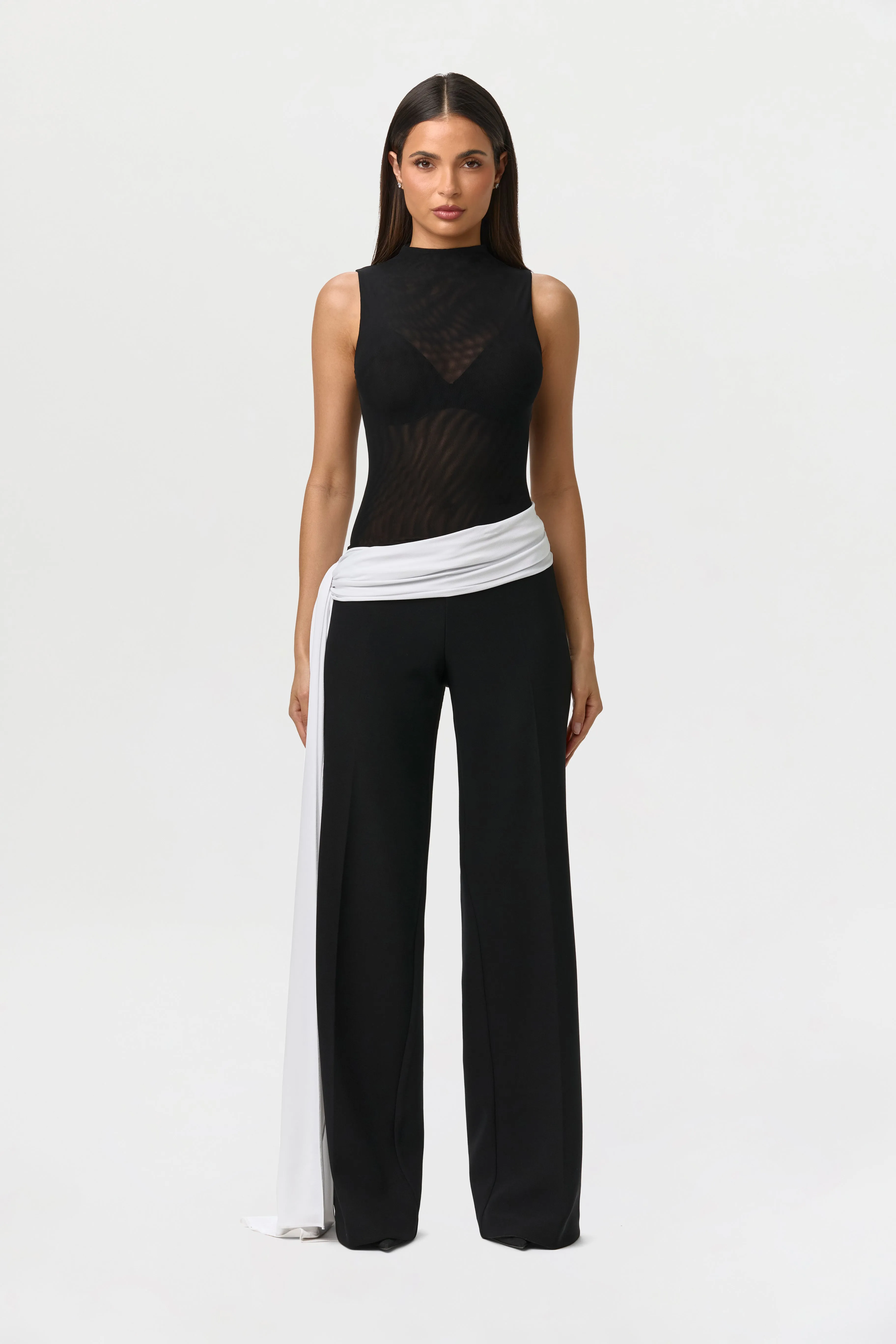 Suiting Contrast Straight Leg Pant sold by Naked Wardrobe