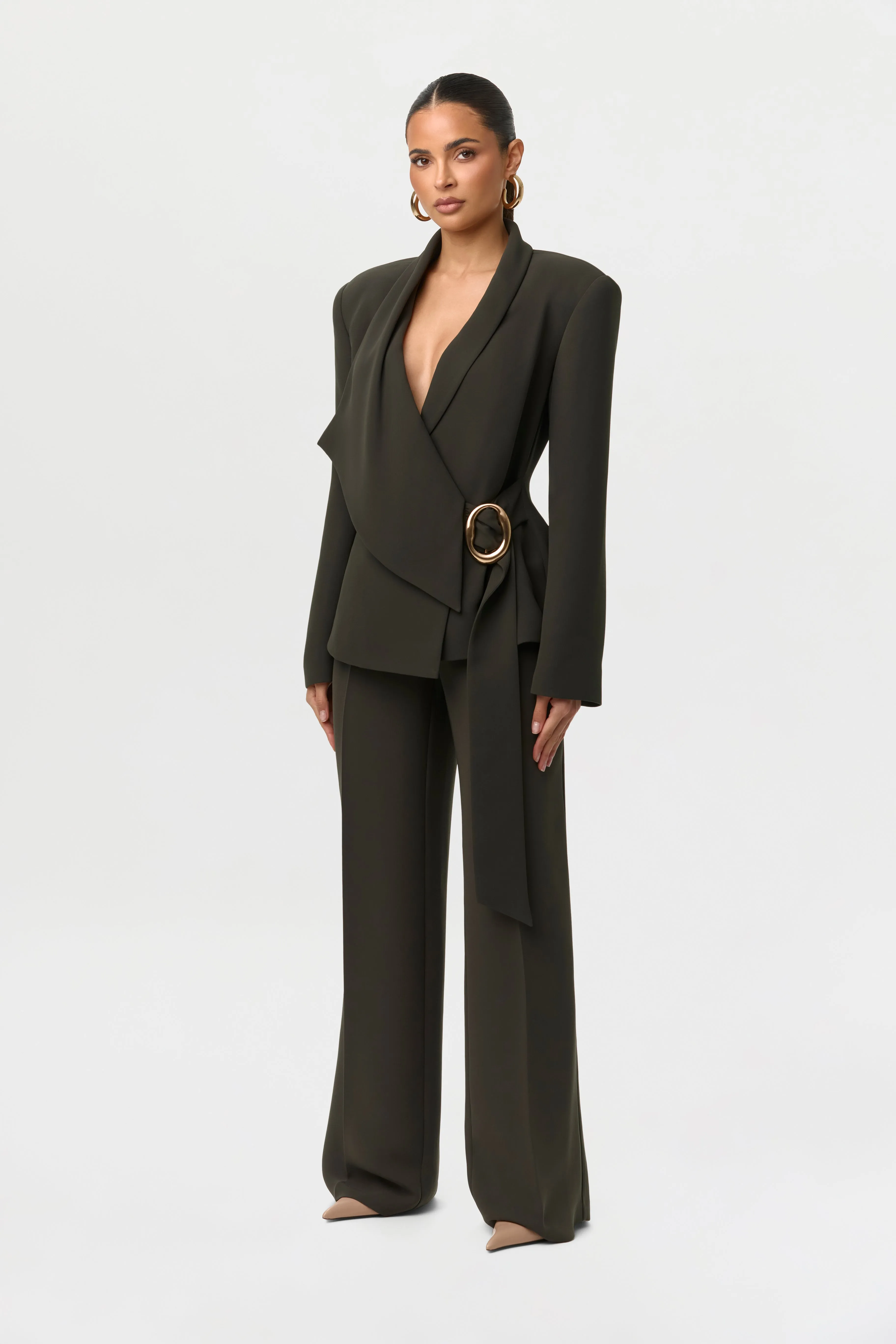 Suiting Pleated Wide-Leg Pants sold by Naked Wardrobe product image thumbnail 2