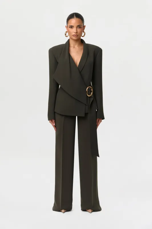 Suiting Pleated Wide-Leg Pants made by Naked Wardrobe