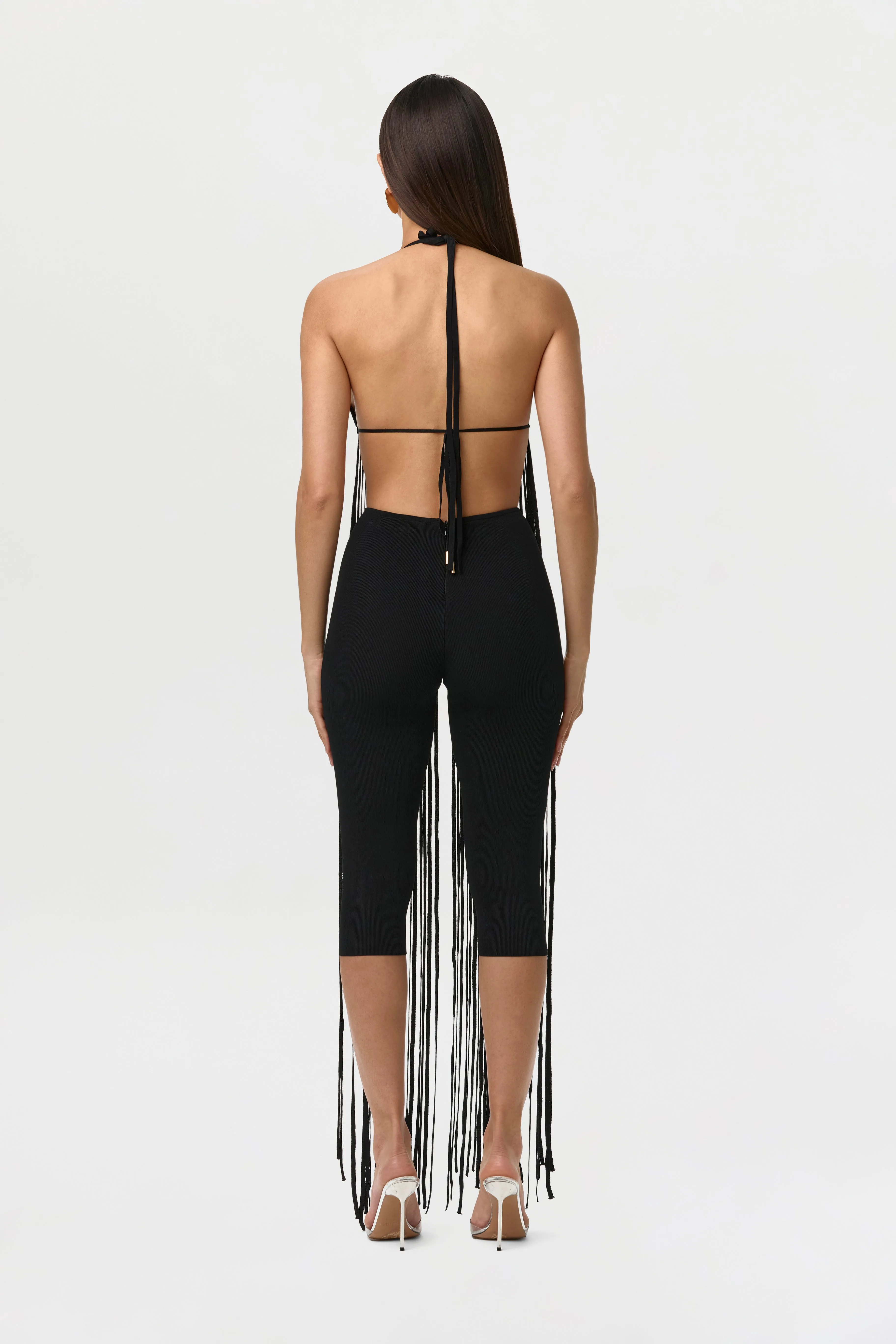 Knit Fringe Bra Halter Top sold by Naked Wardrobe product image thumbnail 5