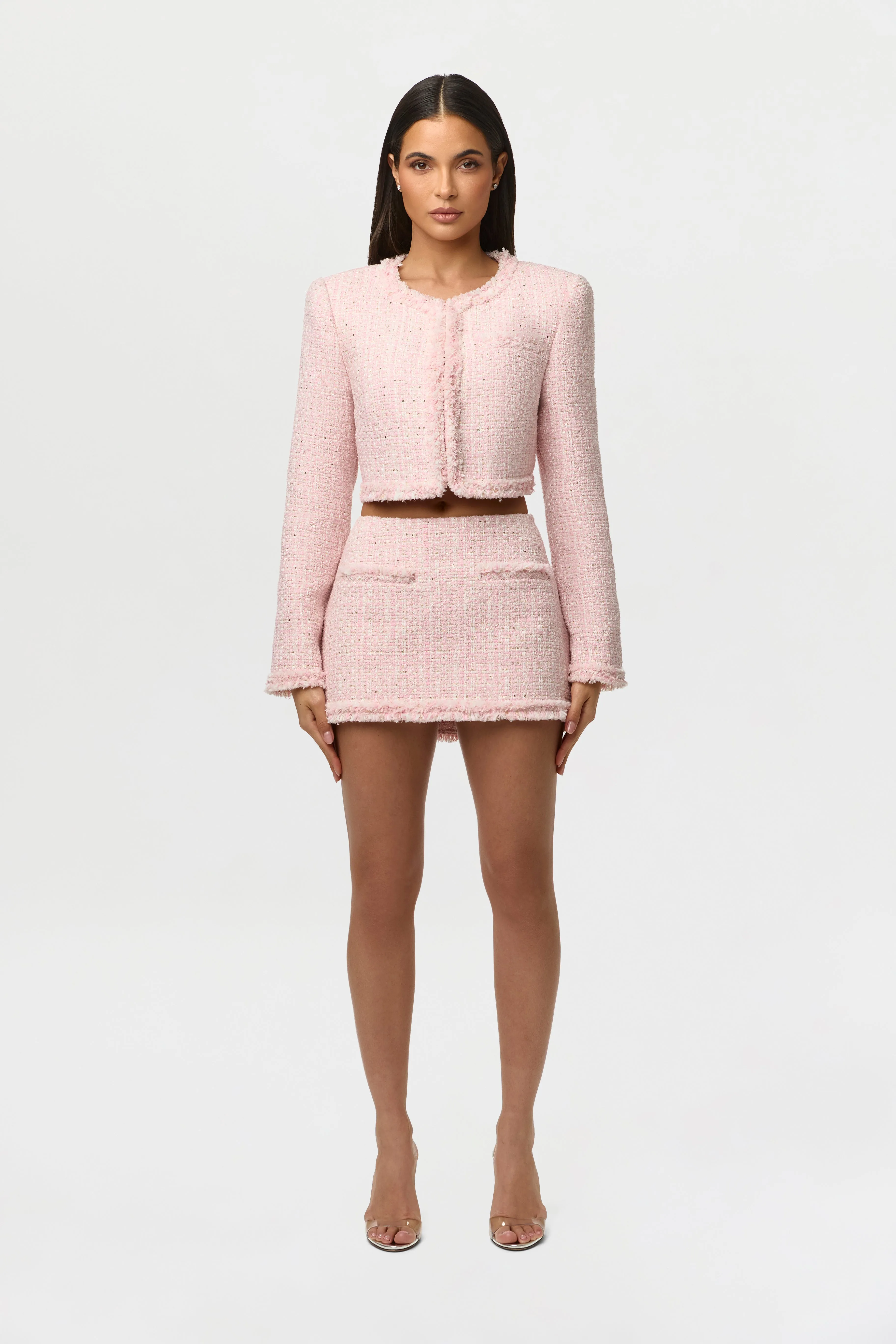 Tweed Sequin Mini Skirt sold by Naked Wardrobe