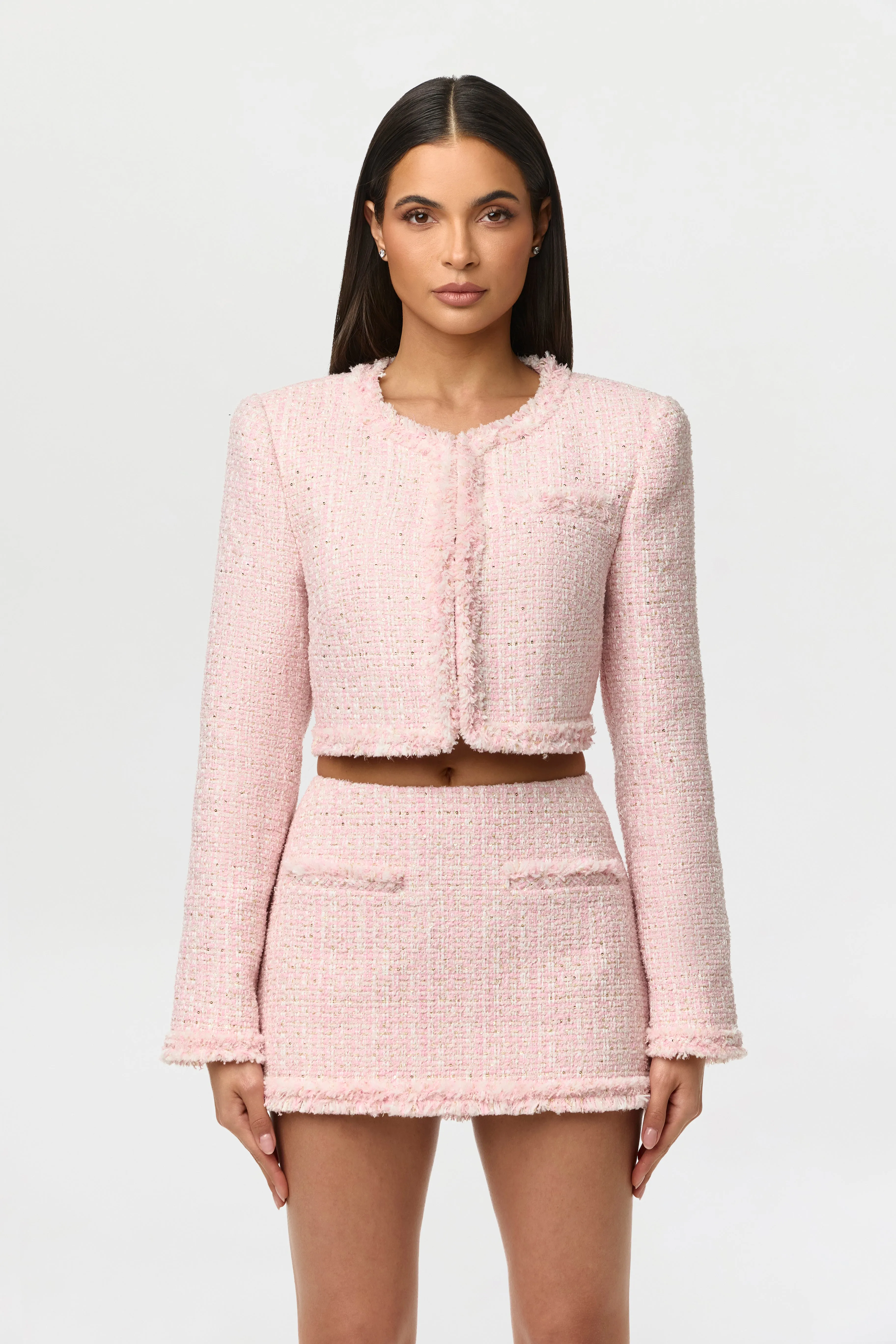 Tweed Sequin Mini Skirt sold by Naked Wardrobe product image thumbnail 2