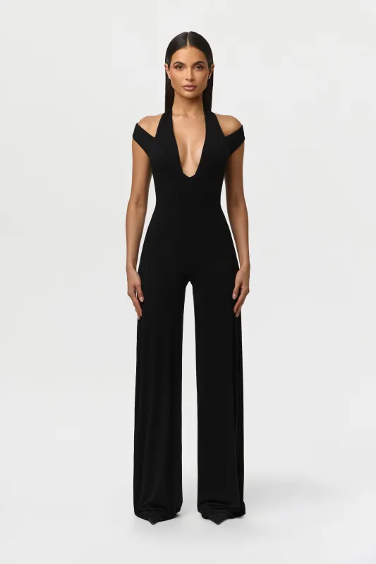 Smooth Off-Shoulder Halter Jumpsuit made by Naked Wardrobe