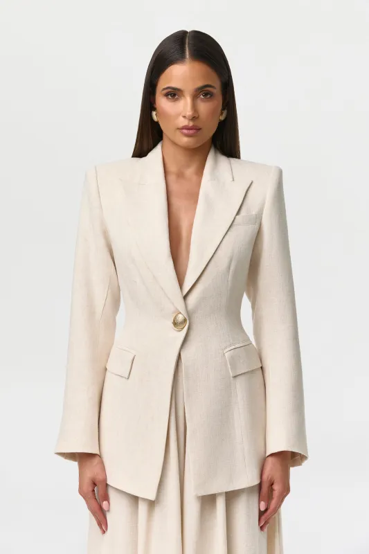 Linen Sculpt Suited Blazer made by Naked Wardrobe