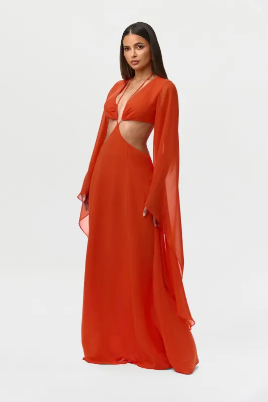 Chiffon Cutout Maxi Dress made by Naked Wardrobe
