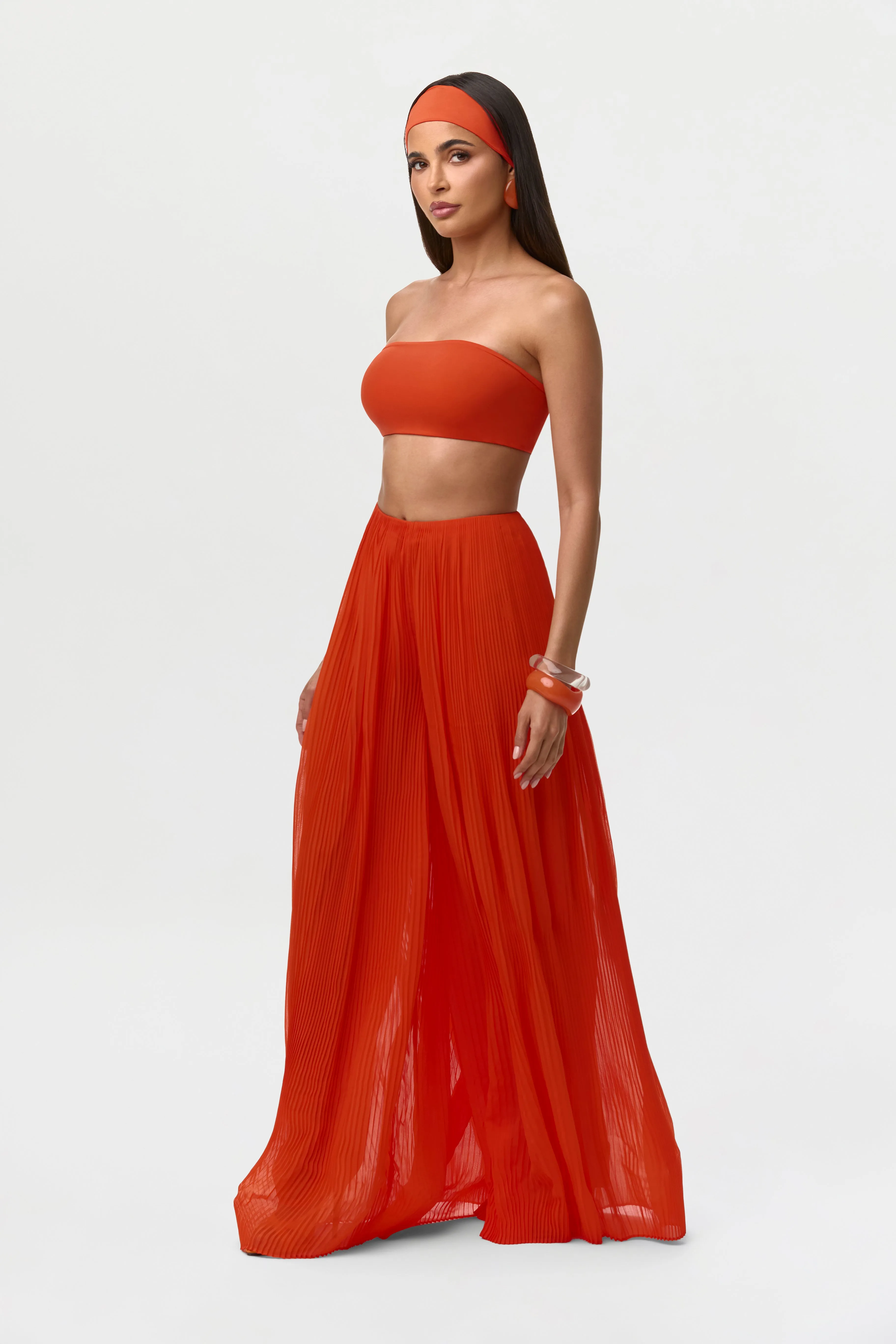 Chiffon Pleated Wide Leg Pants sold by Naked Wardrobe product image thumbnail 3