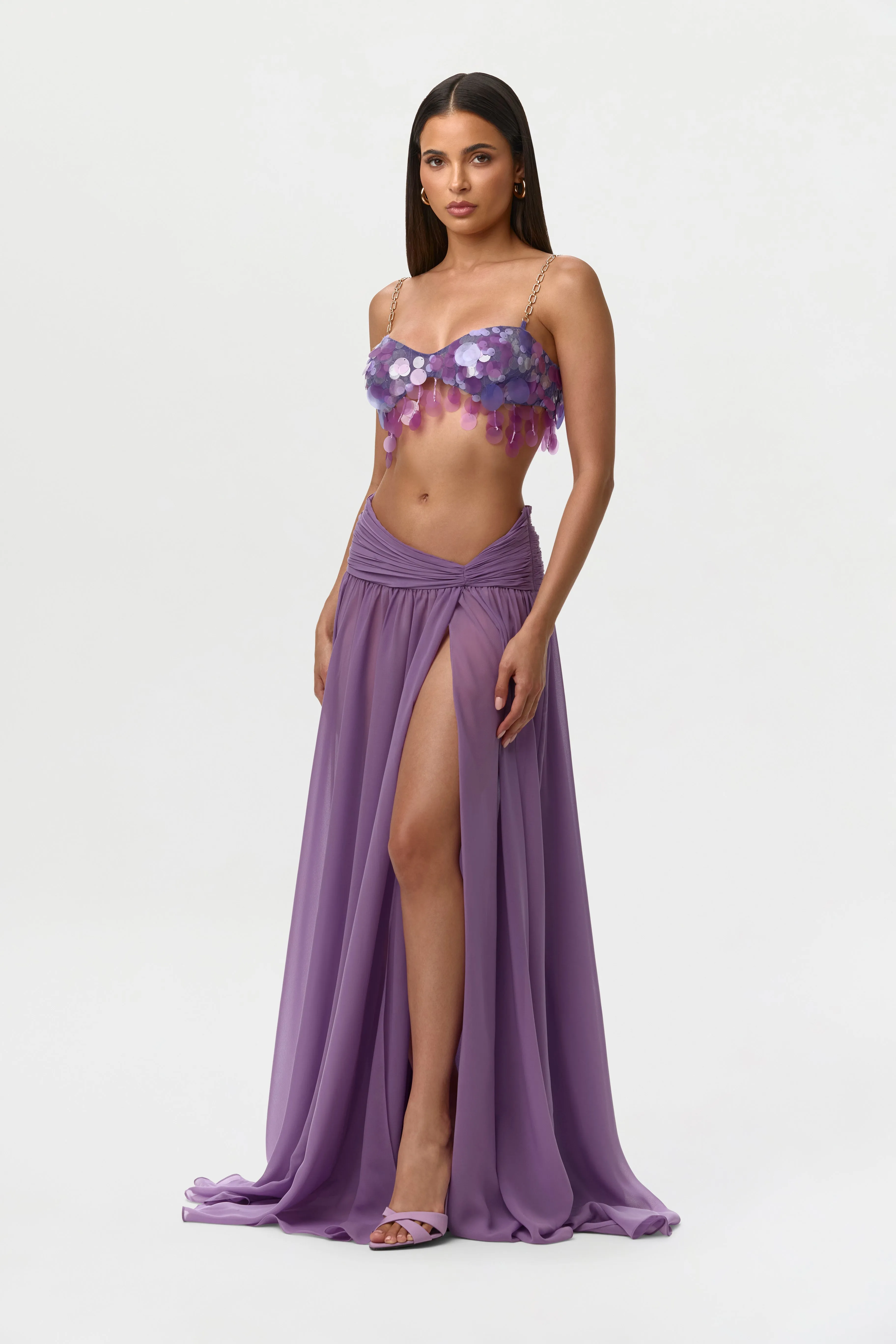 Sequin Chain Link Crop Top sold by Naked Wardrobe product image thumbnail 3