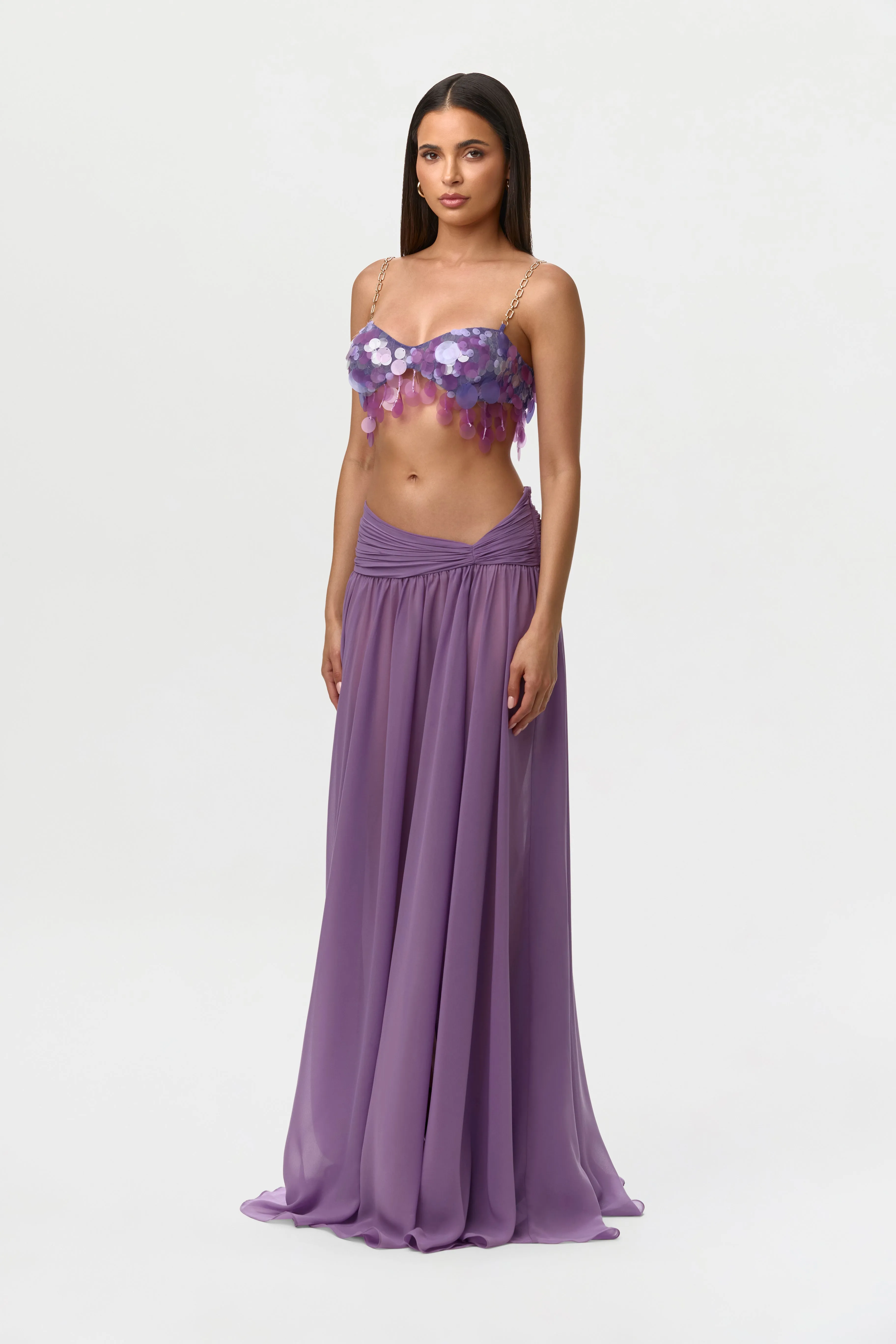 Sequin Chain Link Crop Top sold by Naked Wardrobe product image thumbnail 5