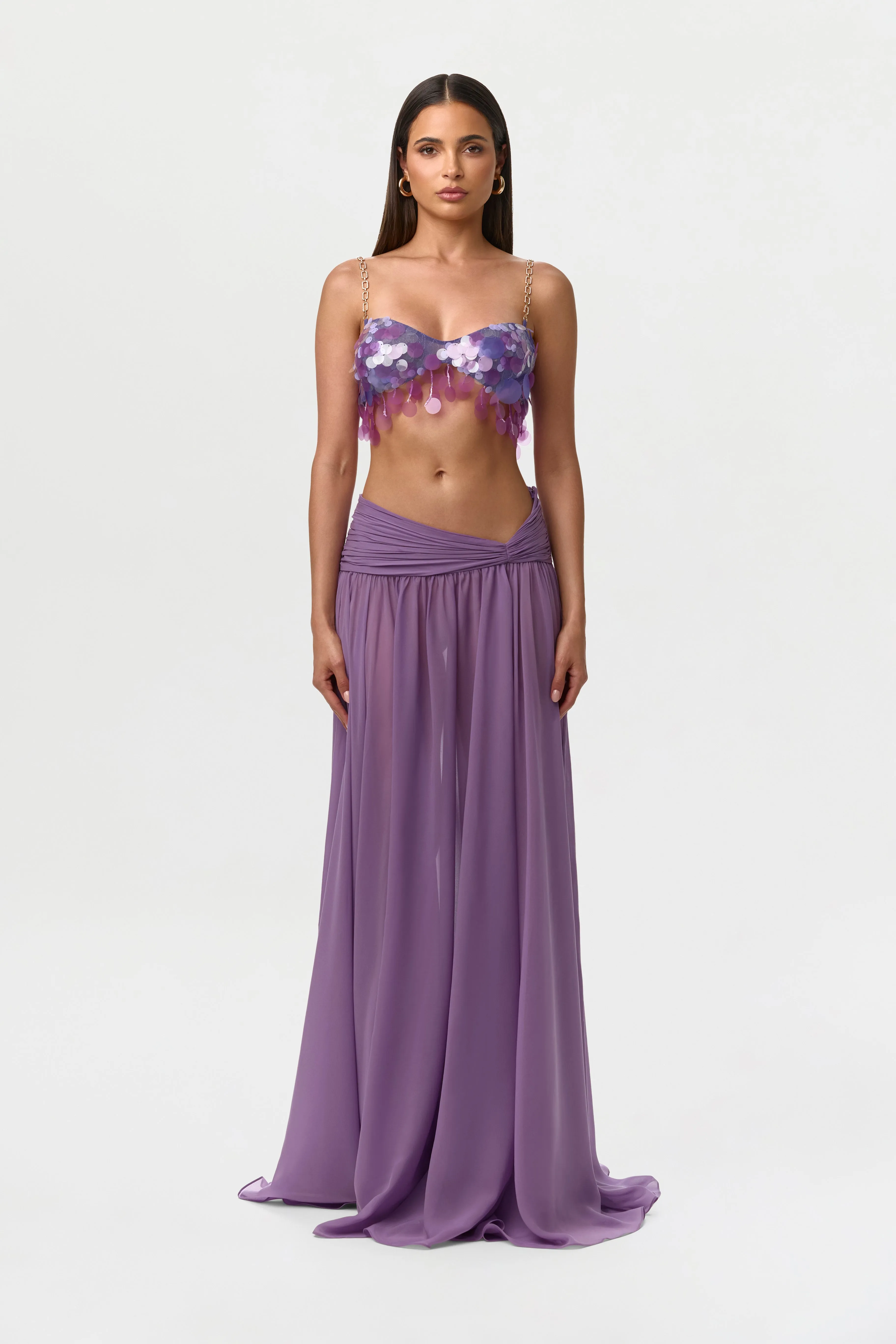 Sequin Chain Link Crop Top sold by Naked Wardrobe product image thumbnail 4