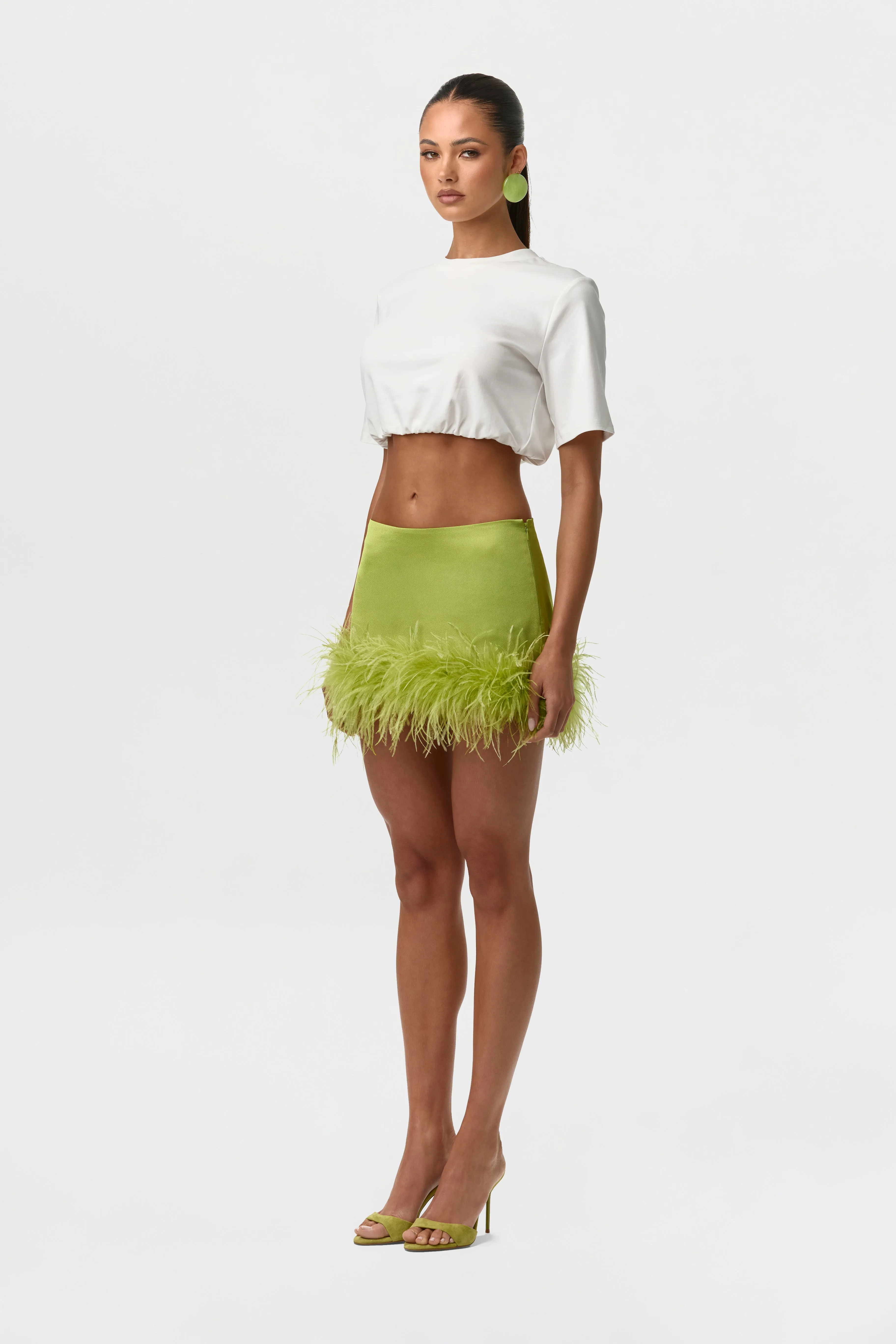 Cotton Crew Crop Top Shirt sold by Naked Wardrobe product image thumbnail 4