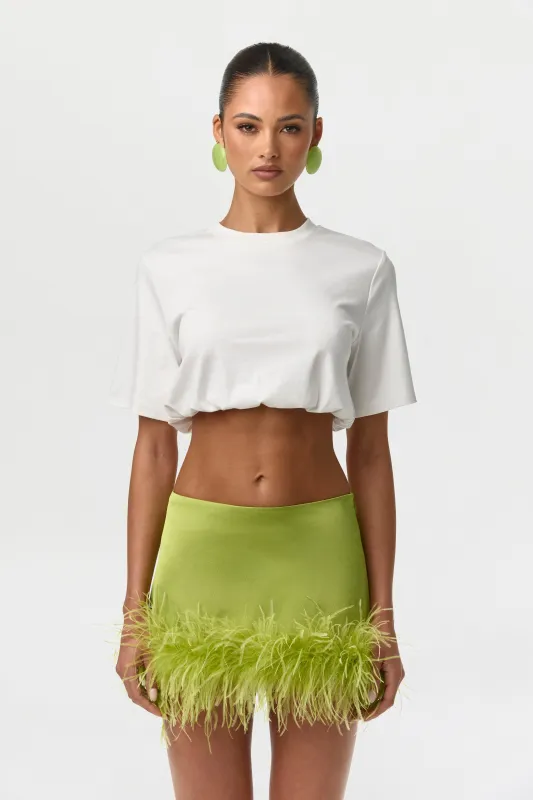 Cotton Crew Crop Top Shirt made by Naked Wardrobe