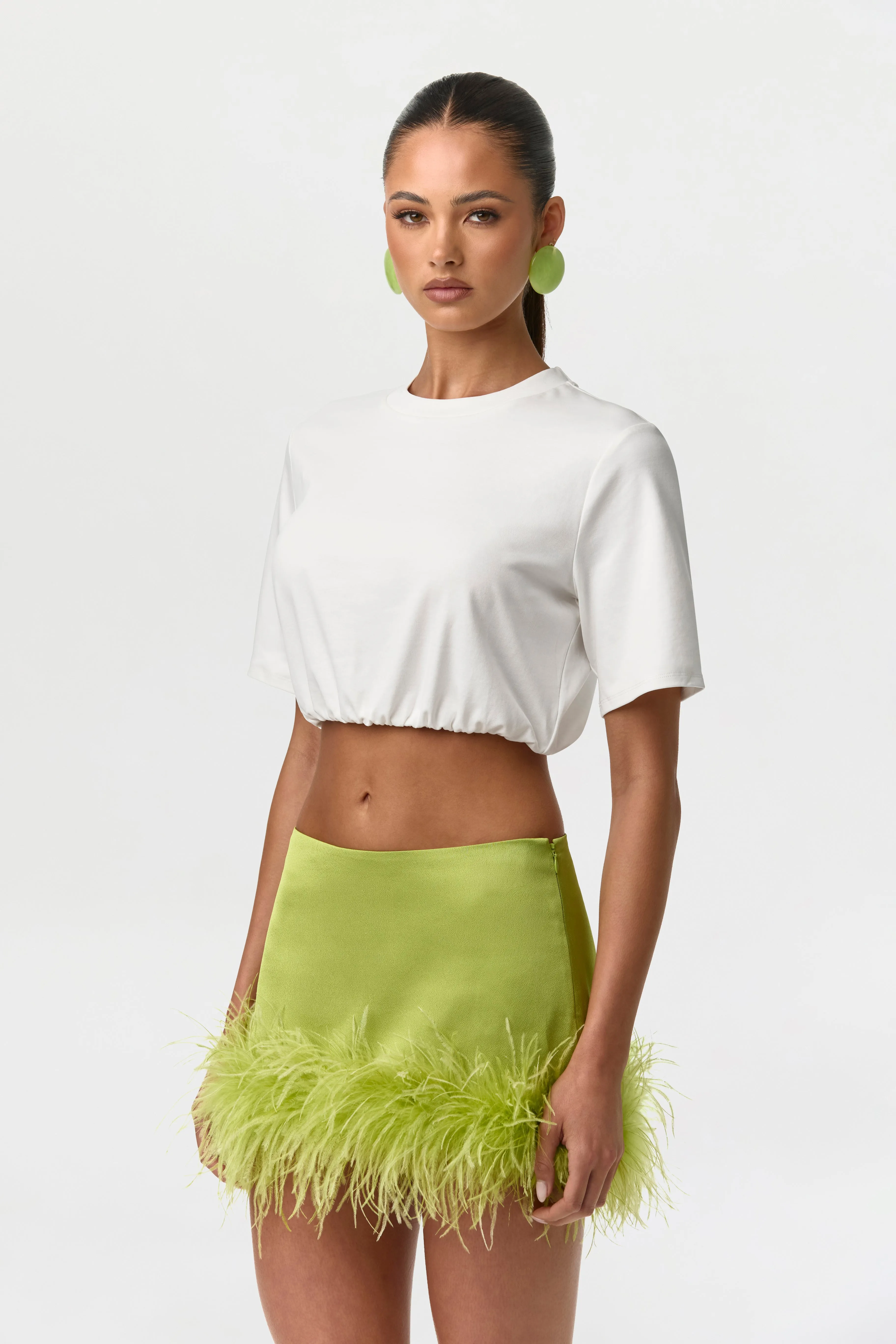 Cotton Crew Crop Top Shirt sold by Naked Wardrobe product image thumbnail 3