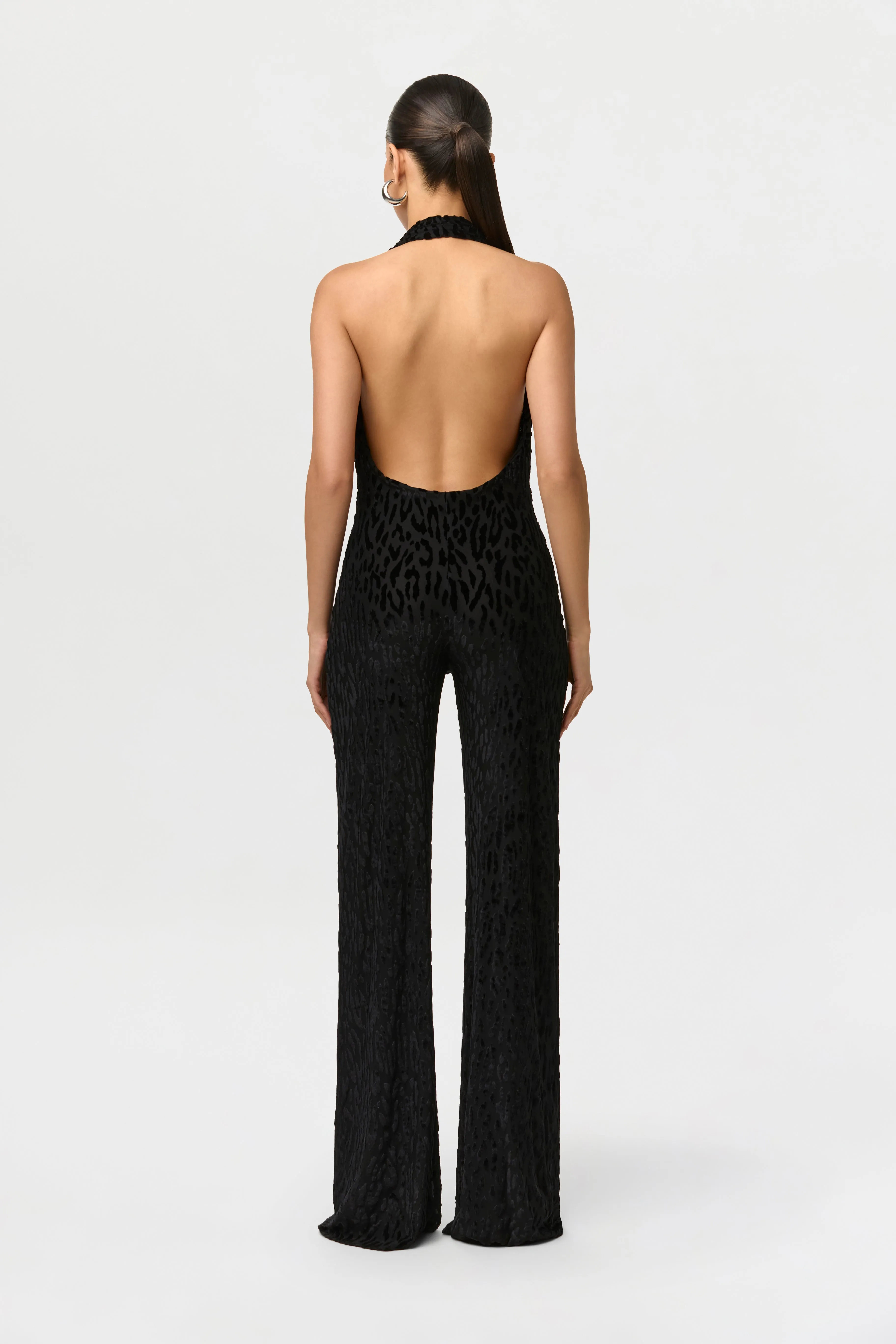 Burnout Halter Open Back Jumpsuit sold by Naked Wardrobe product image thumbnail 5