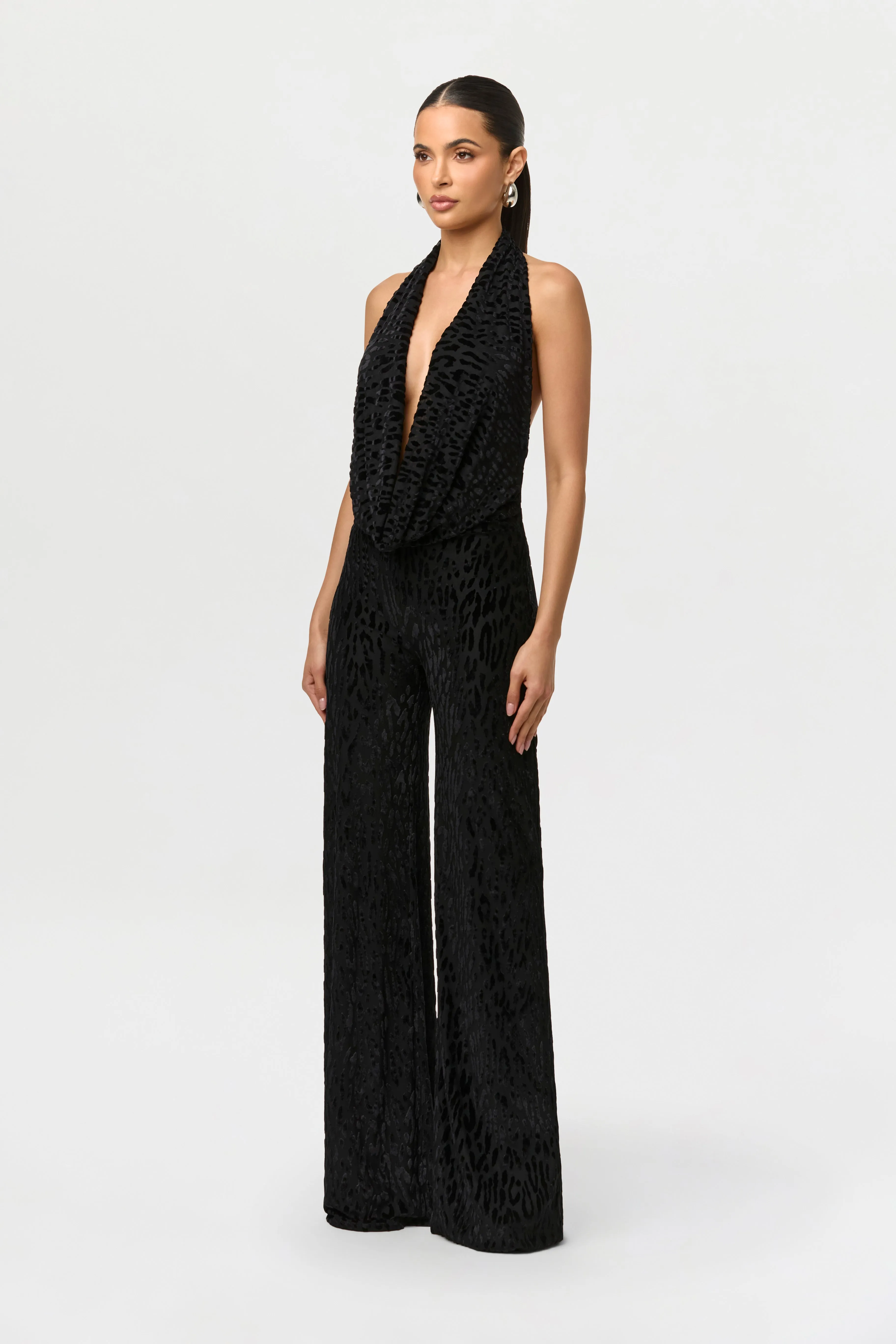 Burnout Halter Open Back Jumpsuit sold by Naked Wardrobe product image thumbnail 2