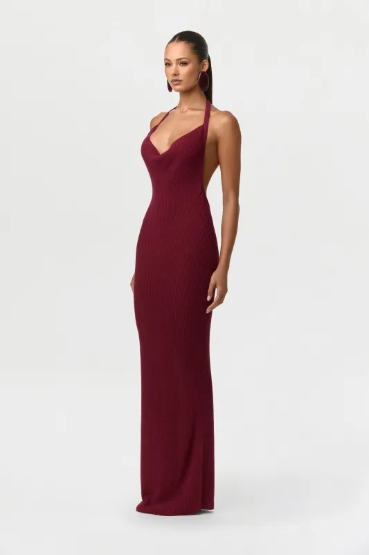Knit Halter Open Back Dress made by Naked Wardrobe