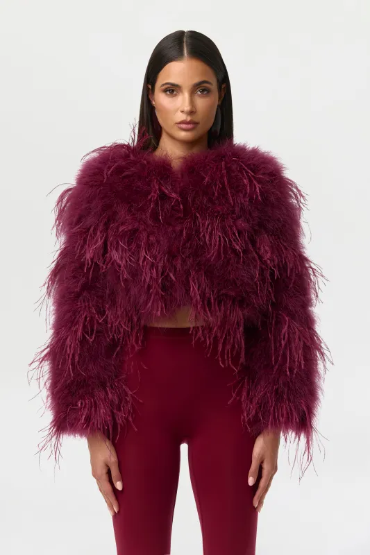 Feather Cropped Jacket made by Naked Wardrobe