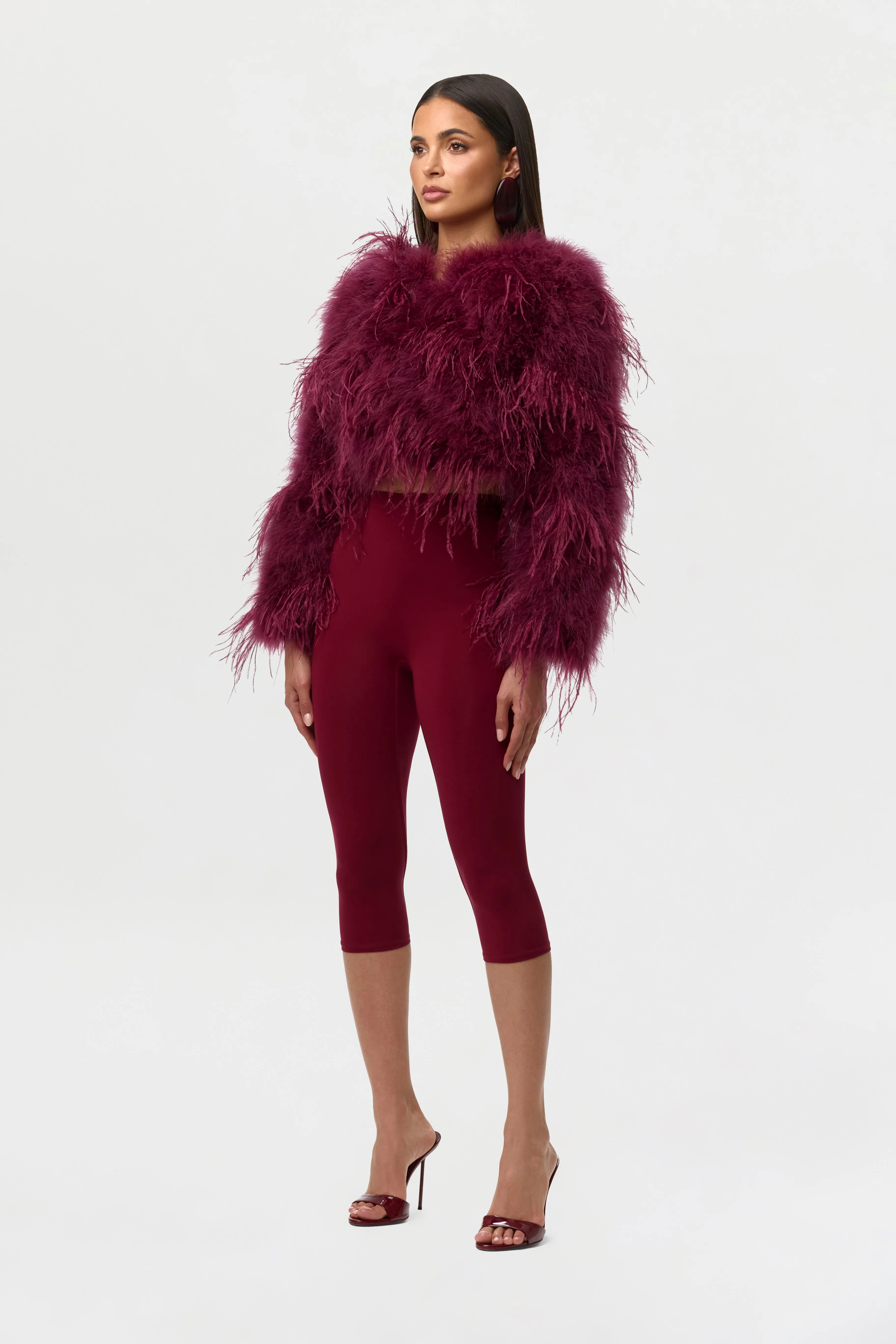Feather Cropped Jacket sold by Naked Wardrobe product image thumbnail 5